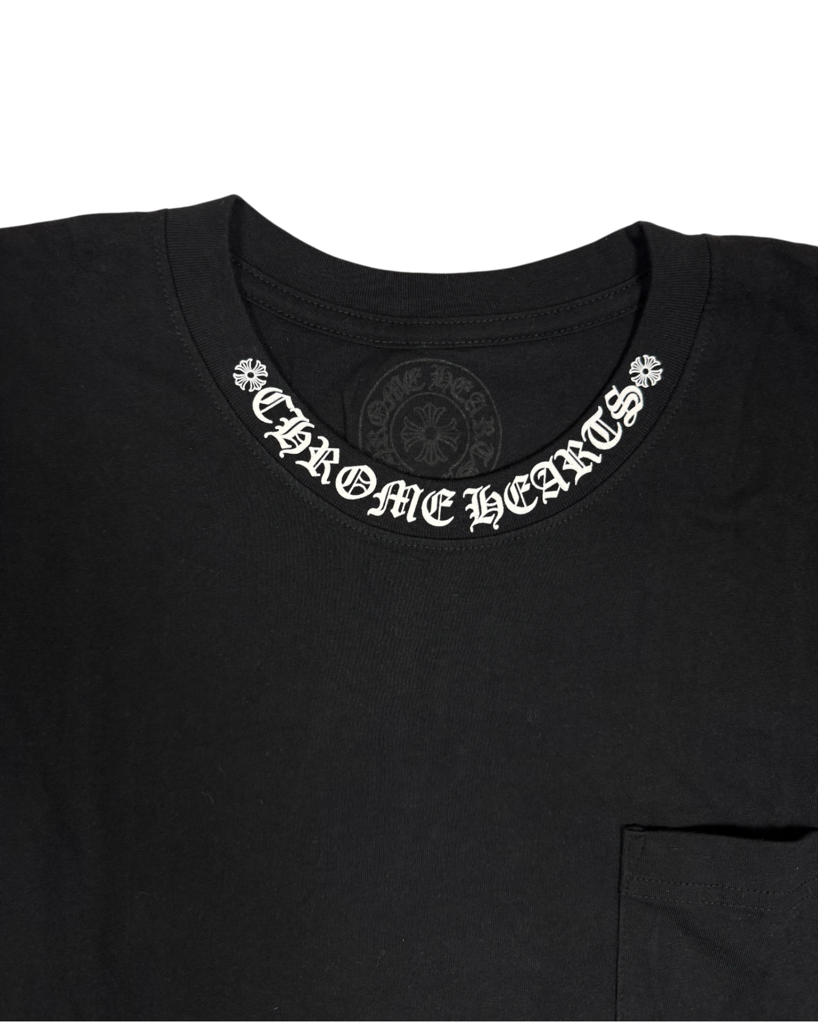 Chrome Hearts Black White Neck Logo Longsleeve