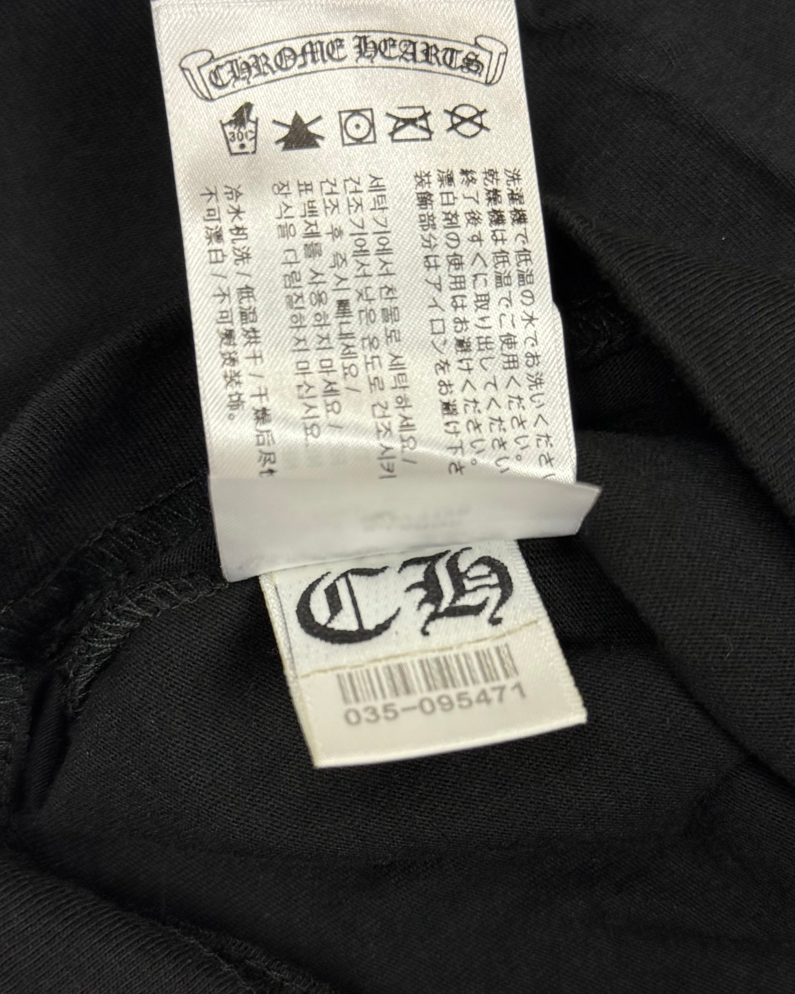 Chrome Hearts Black White Neck Logo Longsleeve