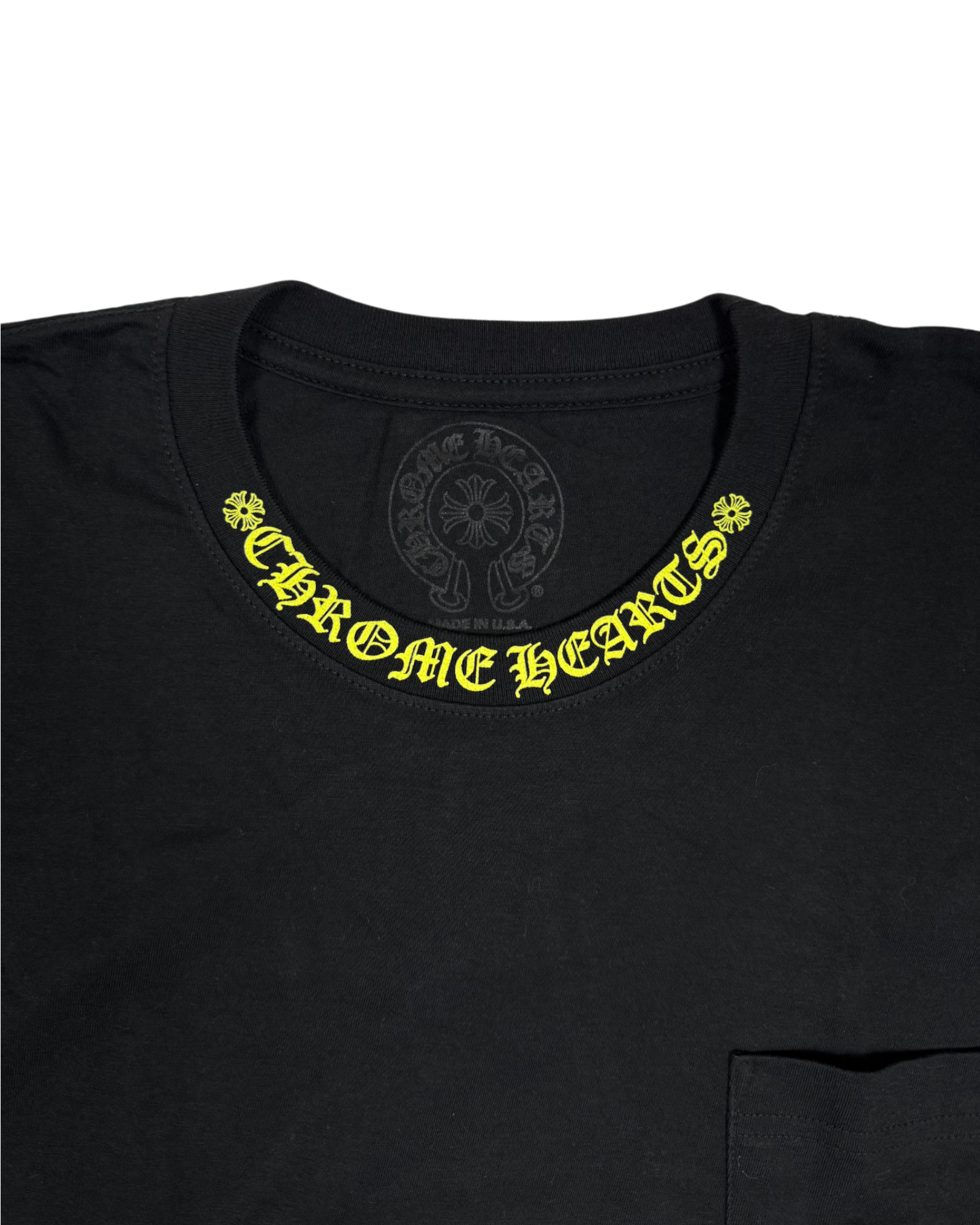 Chrome Hearts Black Yellow Neck Logo Longsleeve