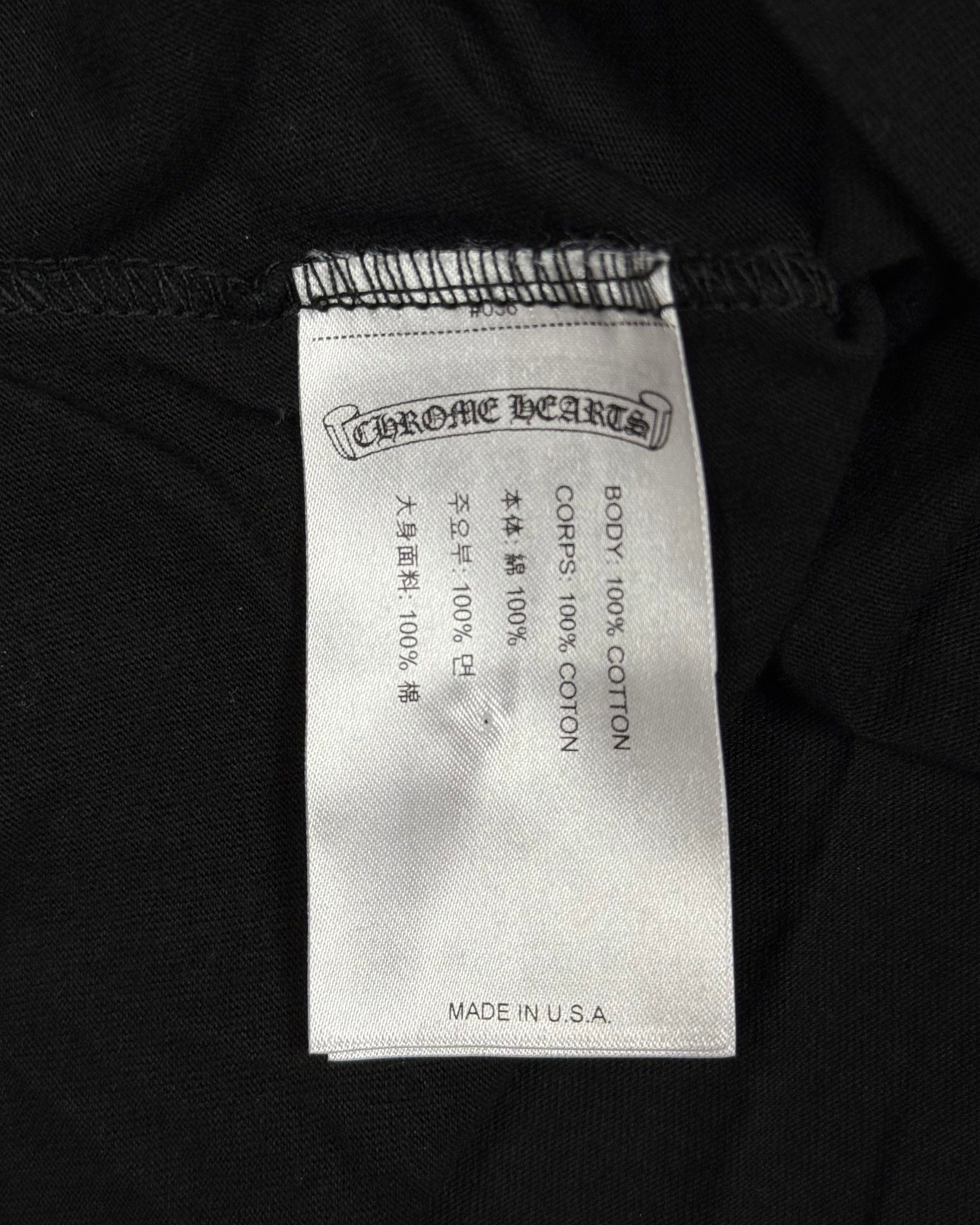 Chrome Hearts Black Yellow Neck Logo Longsleeve