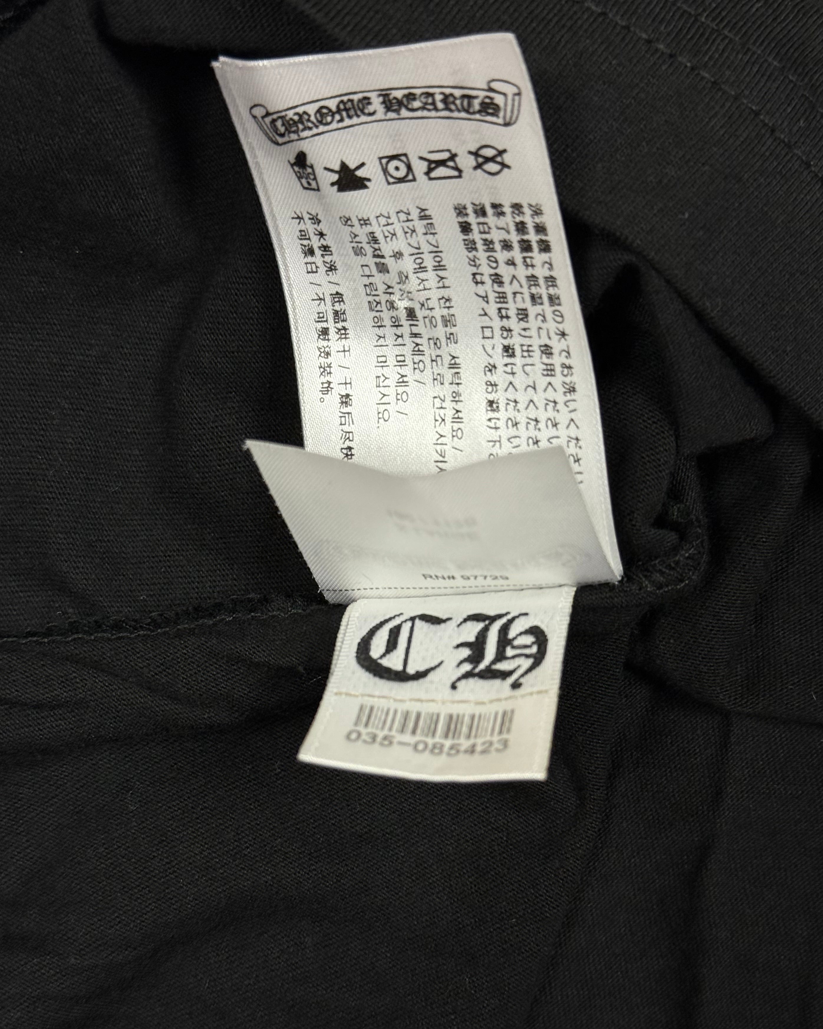 Chrome Hearts Black Yellow Neck Logo Longsleeve