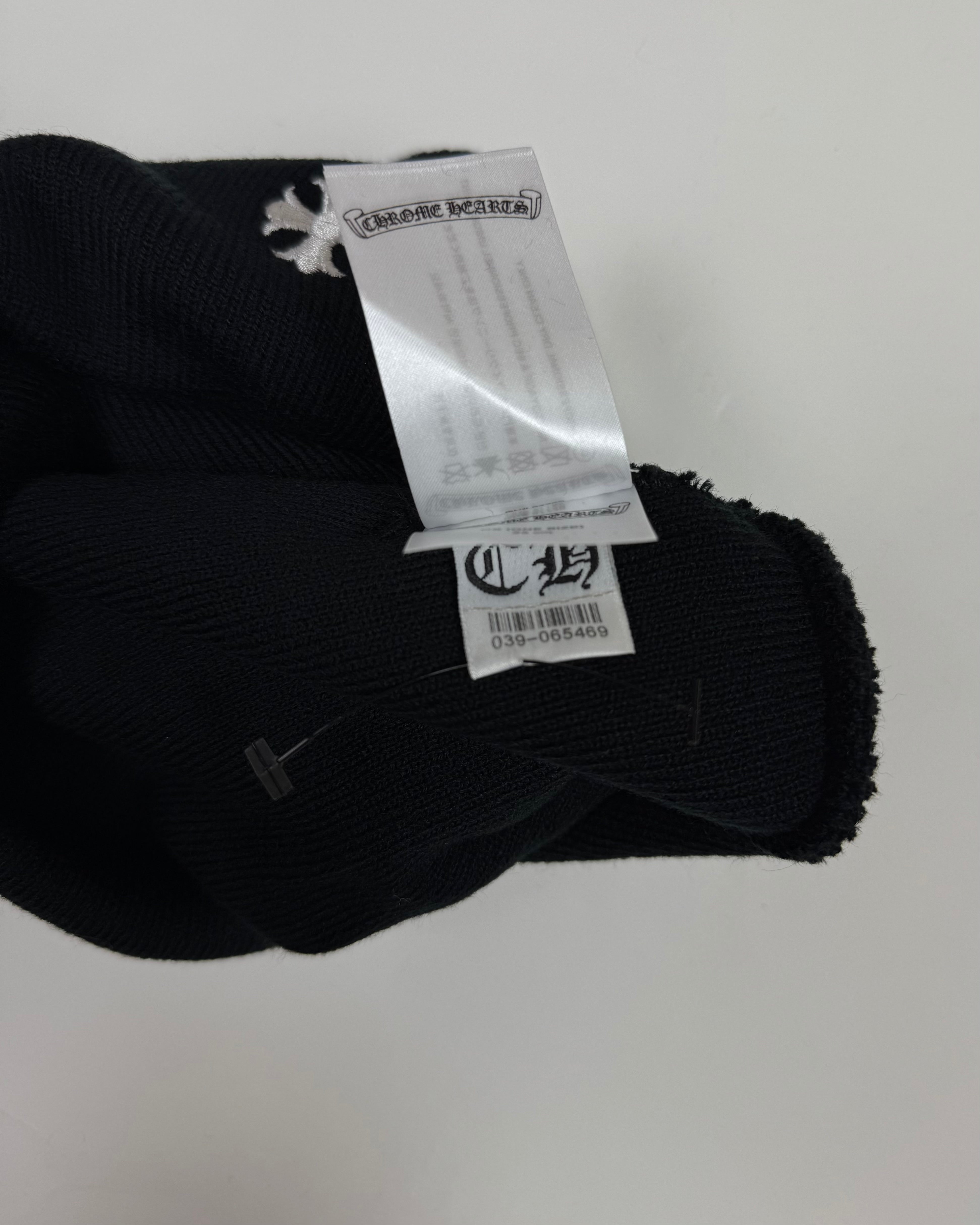 Chrome Hearts Black Spellout Beanie