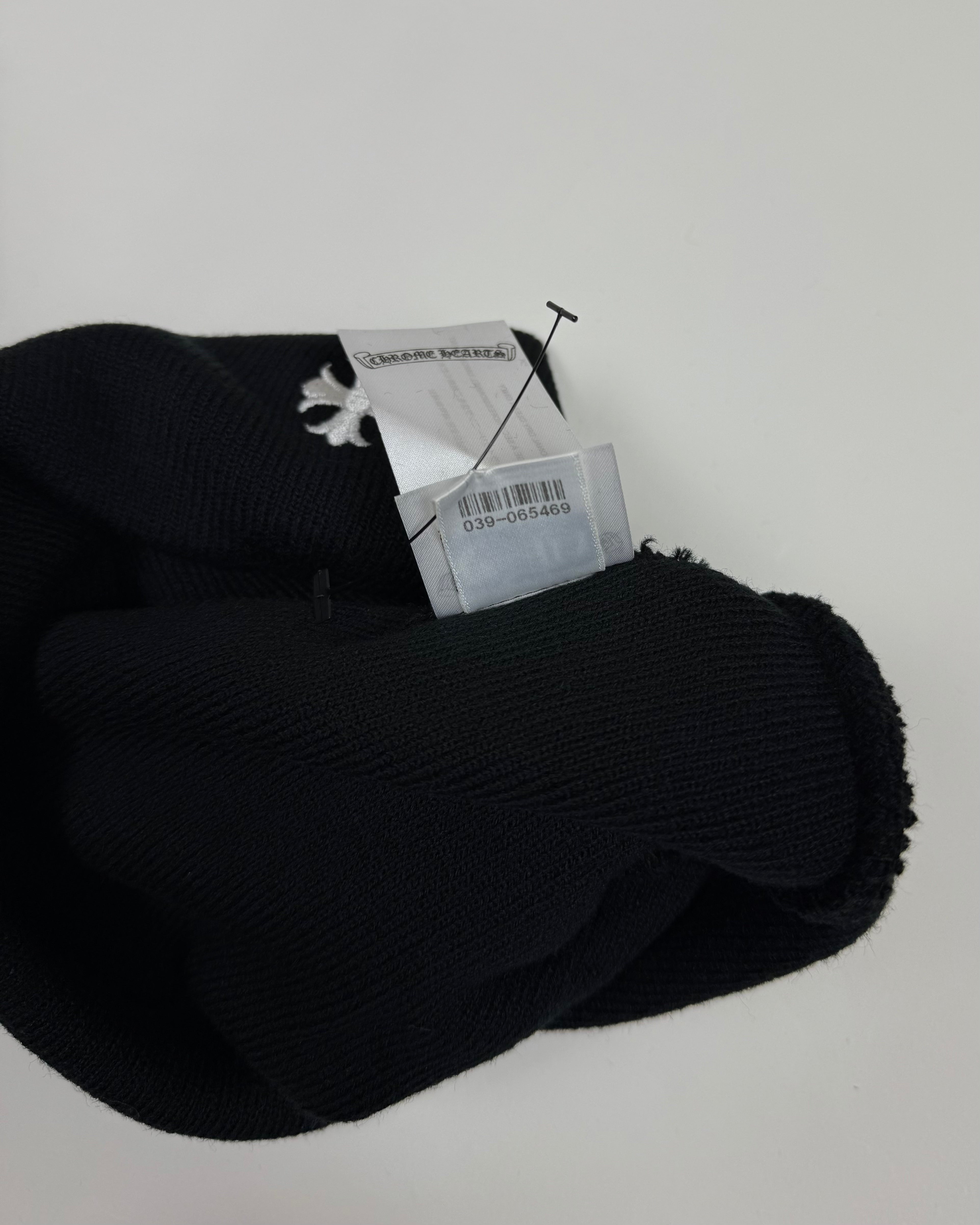 Chrome Hearts Black Spellout Beanie