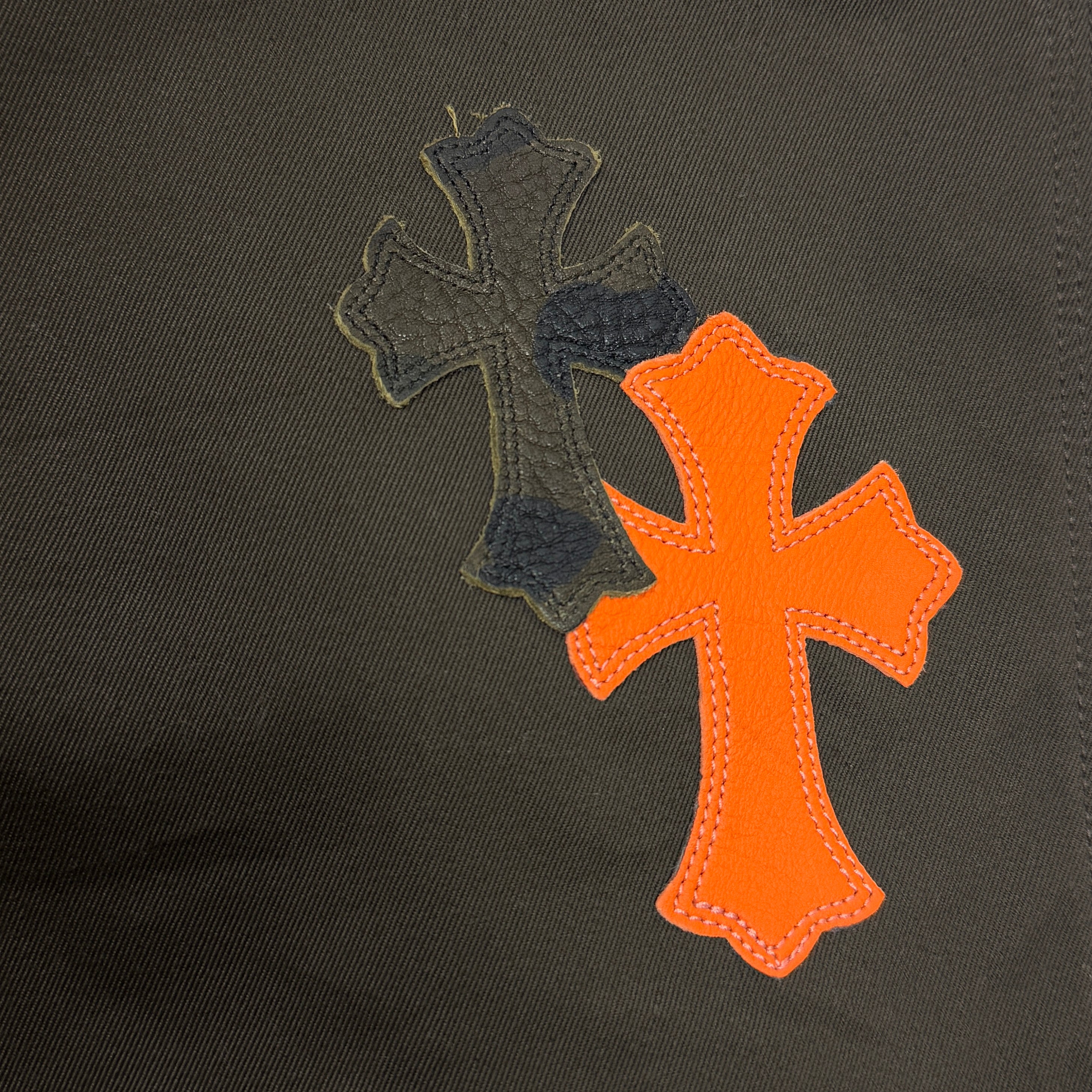 Chrome Hearts Brown Orange Cross Patch Carpenters Pants