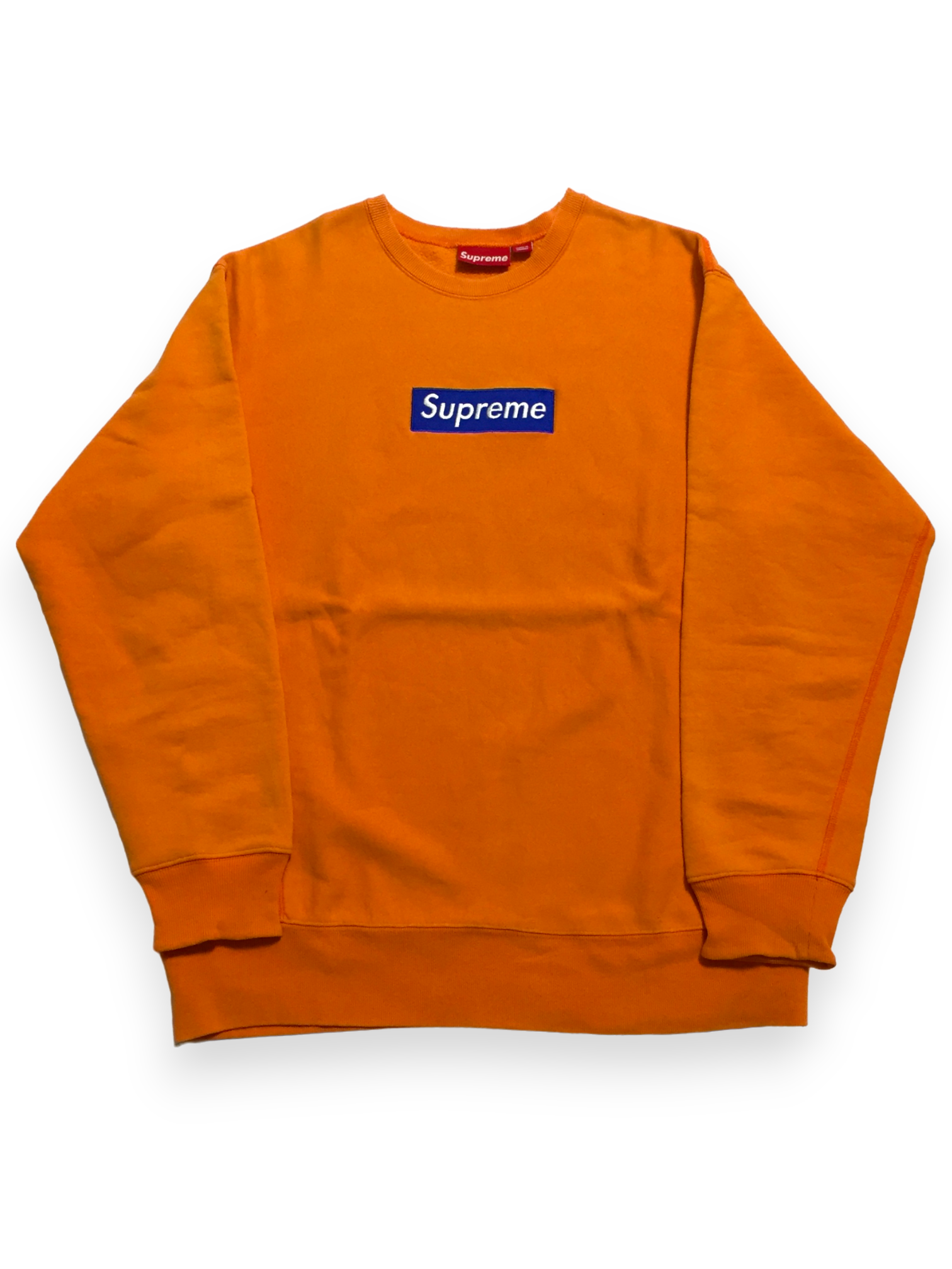 2003 Supreme Orange Royal Blue Box Logo Crewneck