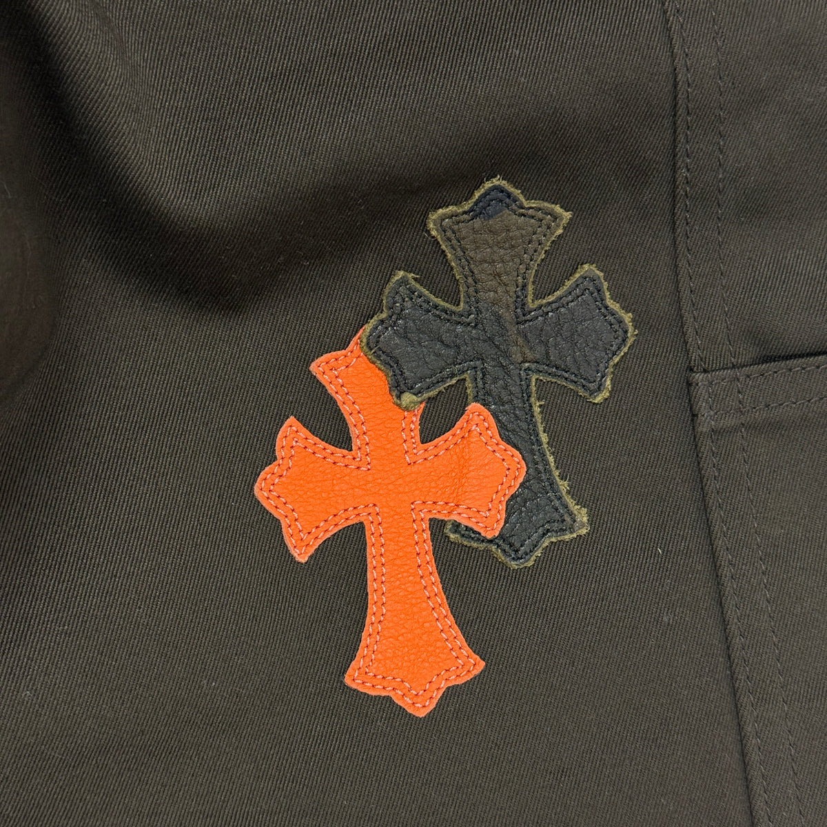 Chrome Hearts Brown Orange Cross Patch Carpenters Pants