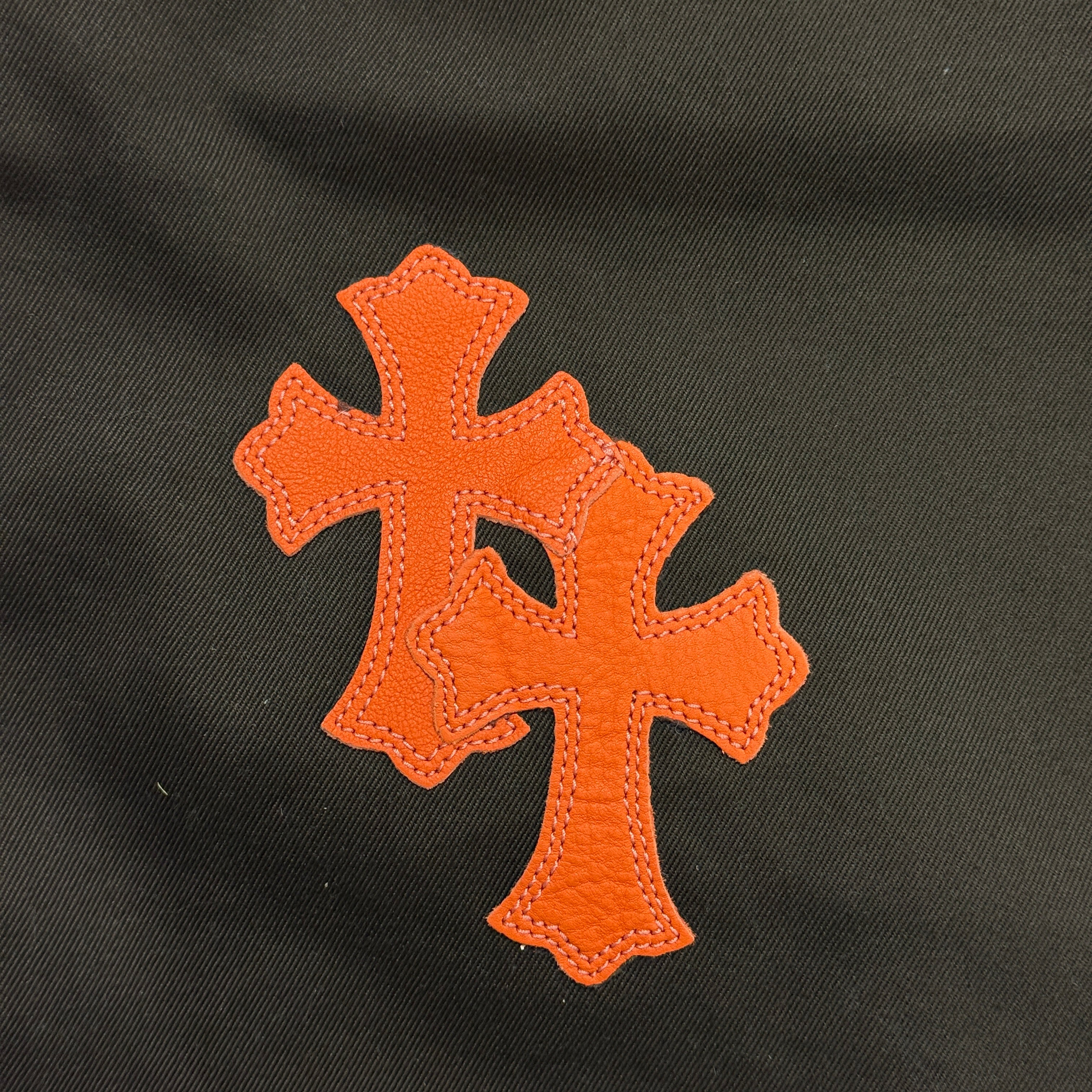 Chrome Hearts Brown Orange Cross Patch Carpenters Pants