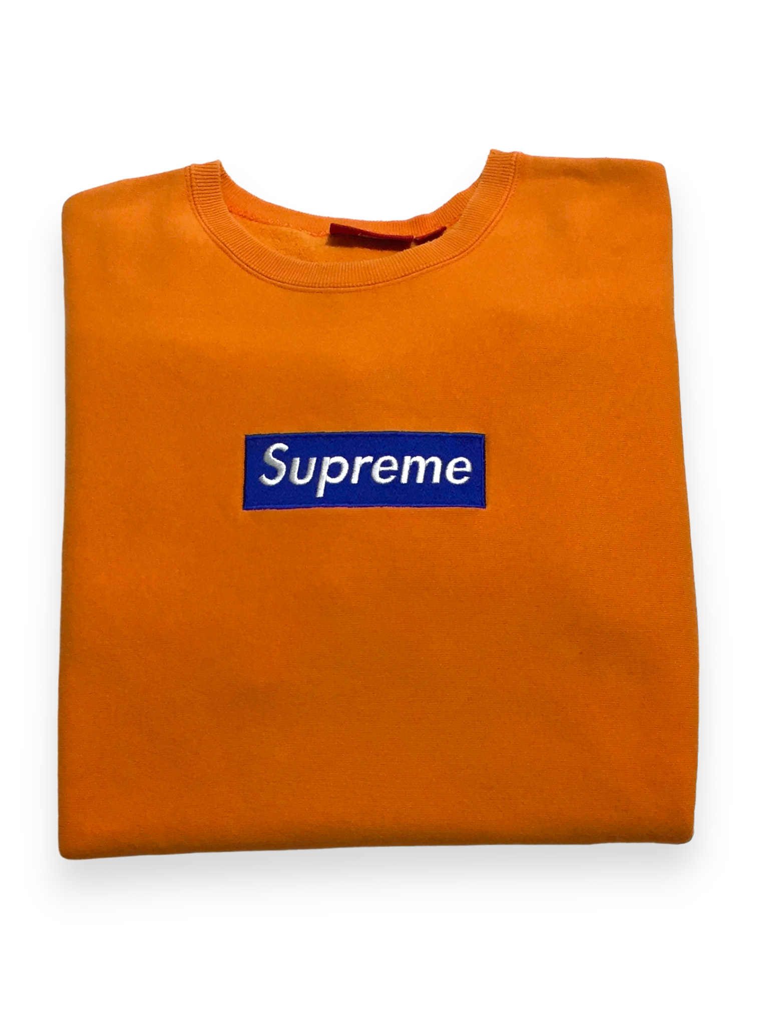 2003 Supreme Orange Royal Blue Box Logo Crewneck