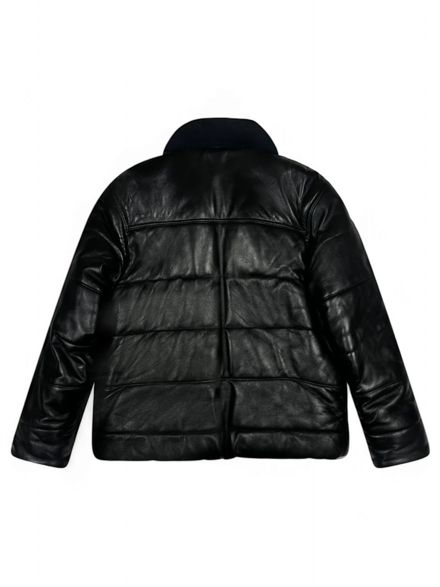 2021 Supreme x Schott Shearling Collar Leather Puffer Jacket