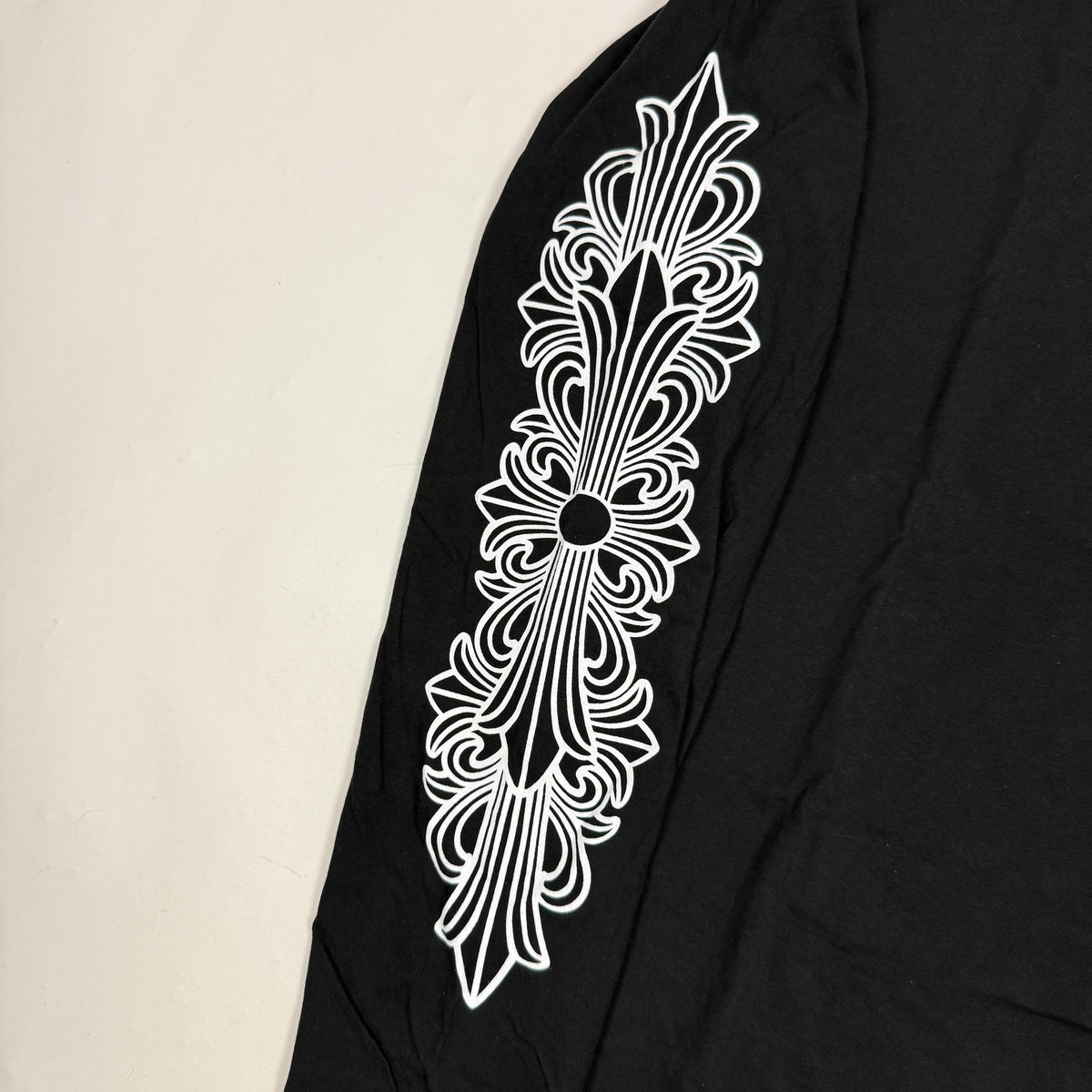 Chrome Hearts Black Floral Horseshoe Longsleeve