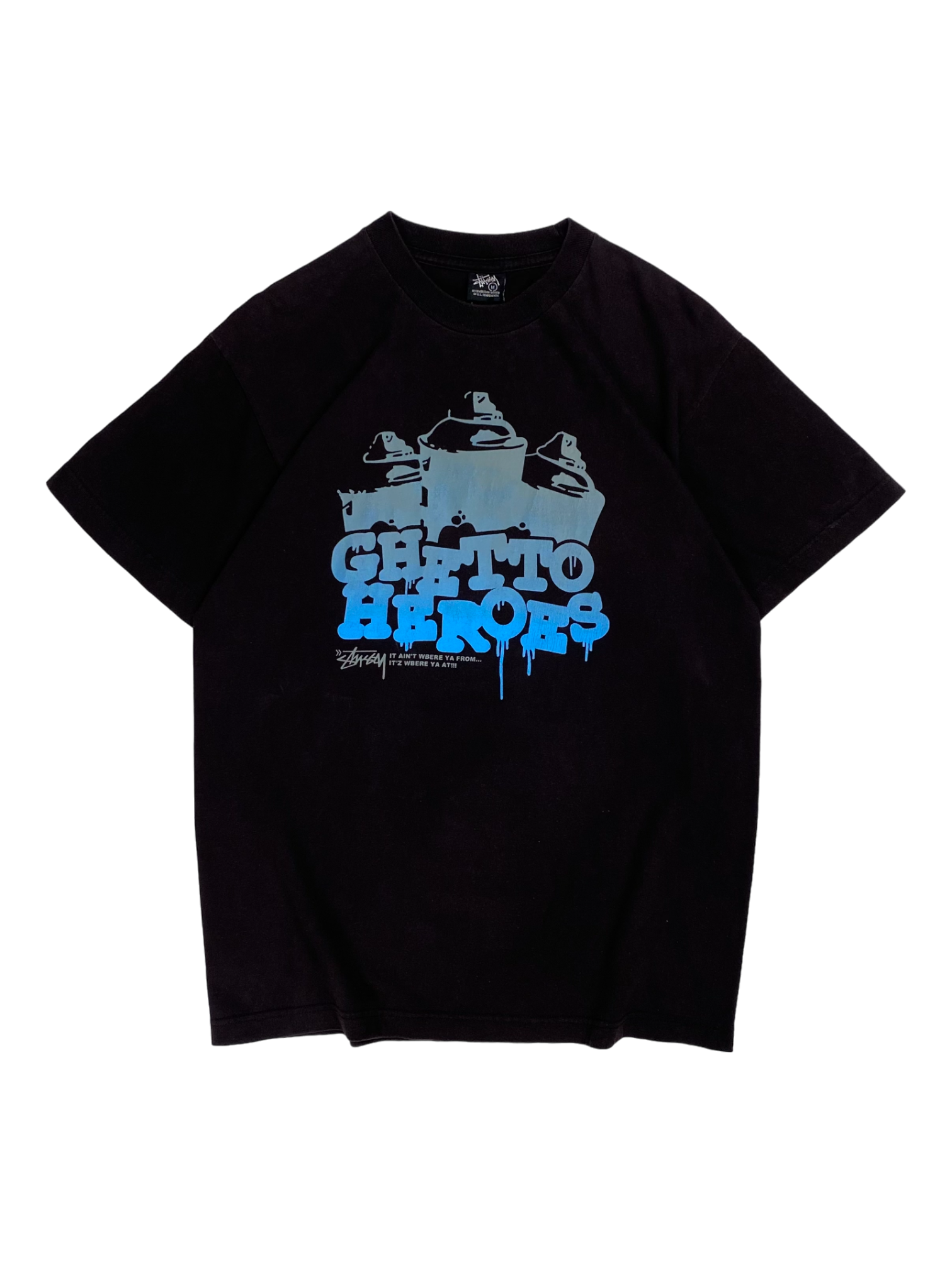Stussy Vintage Black Ghetto Heroes Tee