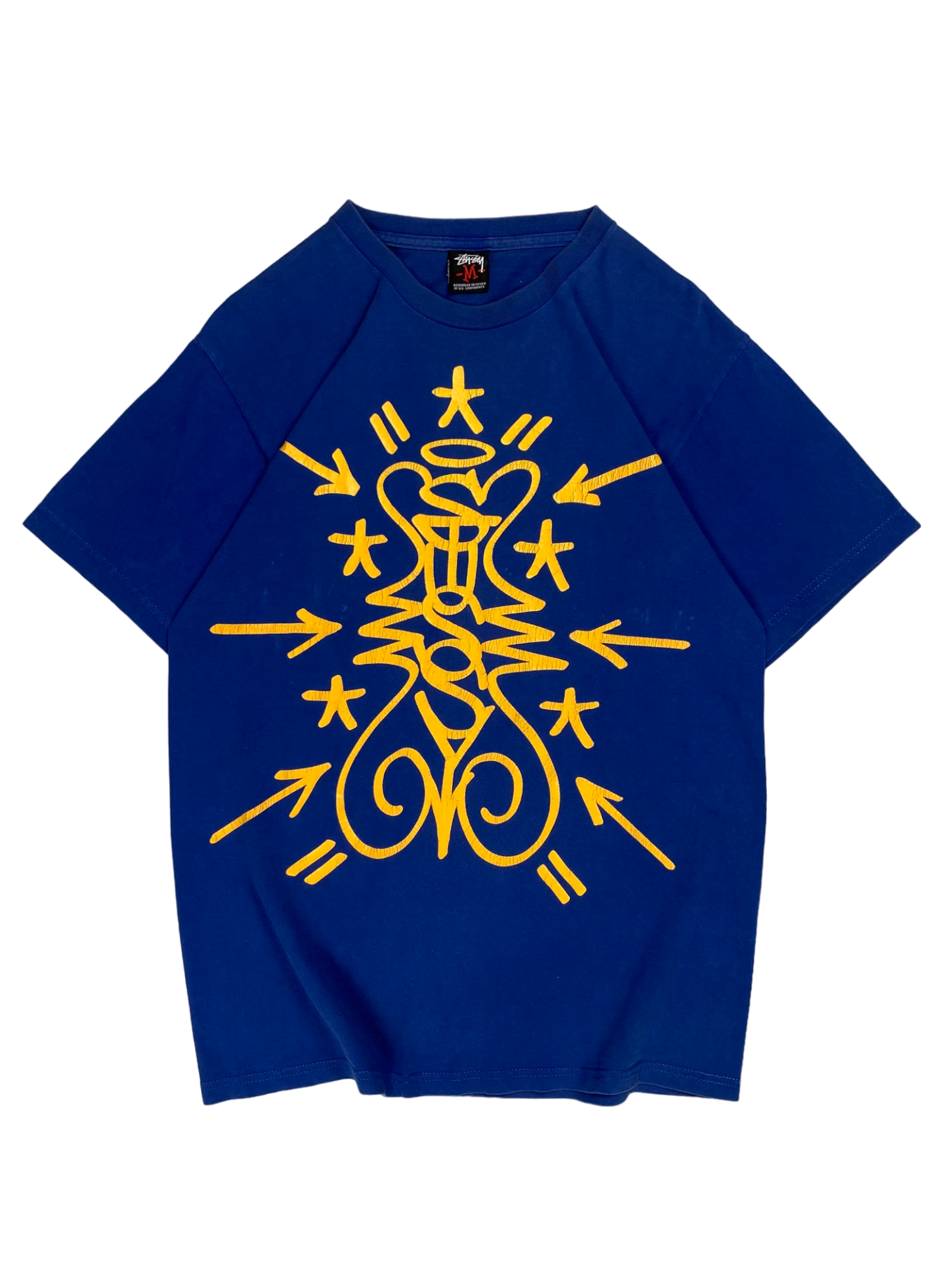 Stussy Vintage Yellow Blue Tee
