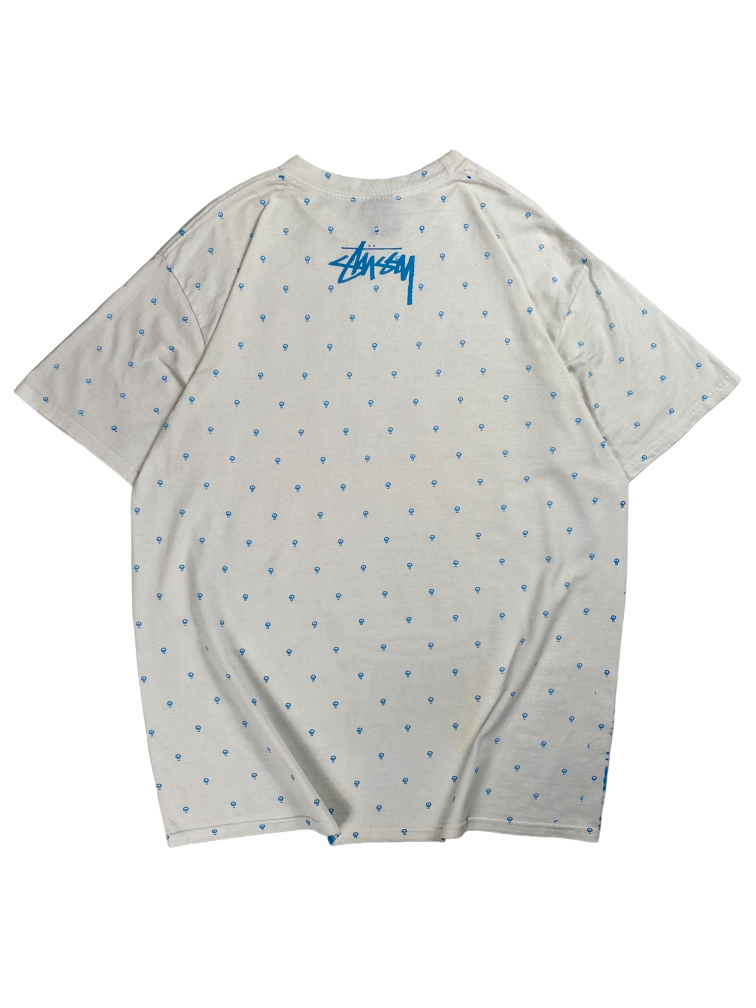 Stussy Vintage Blue White Logo Tee