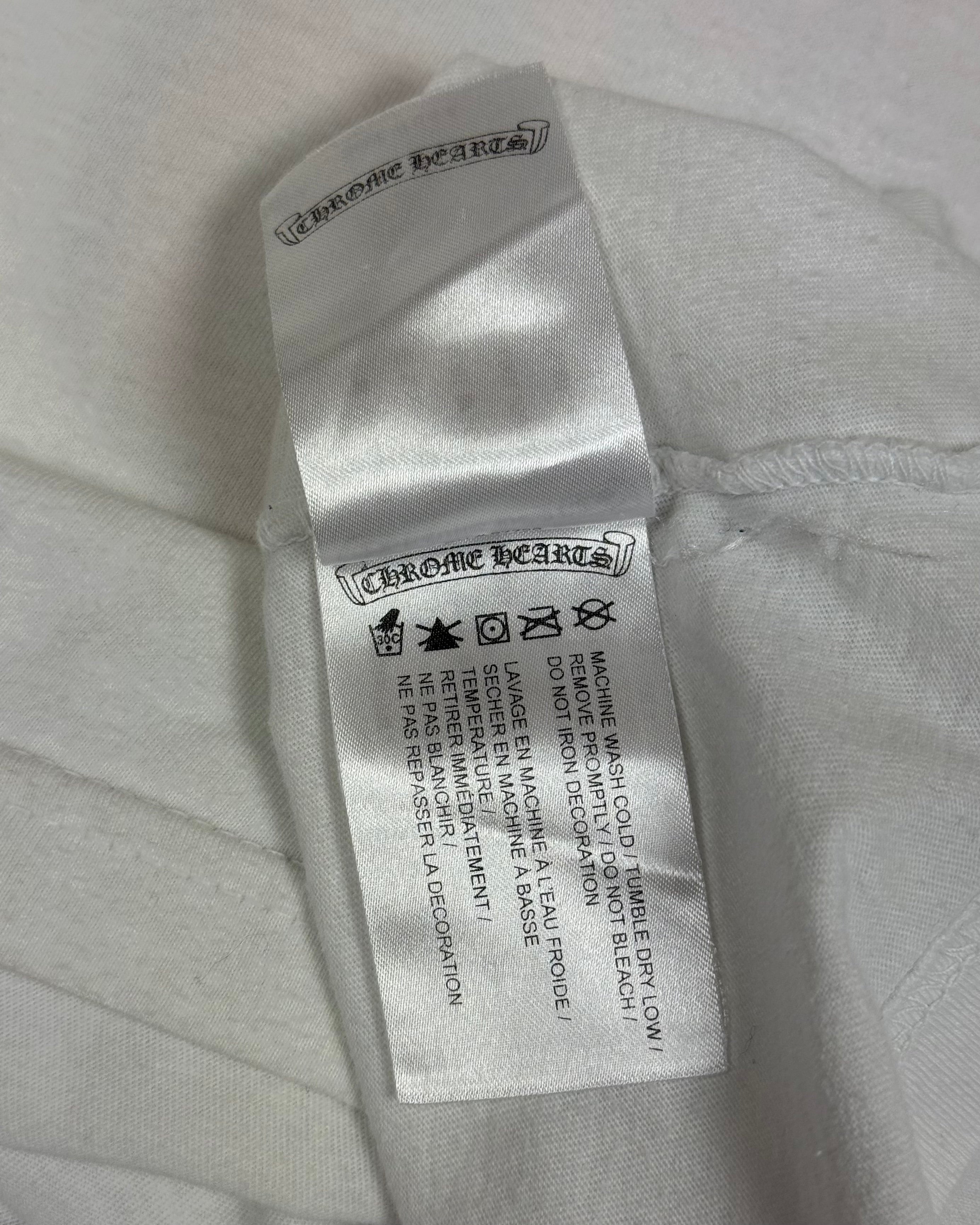 Chrome Hearts White Red Dagger Logo Tee
