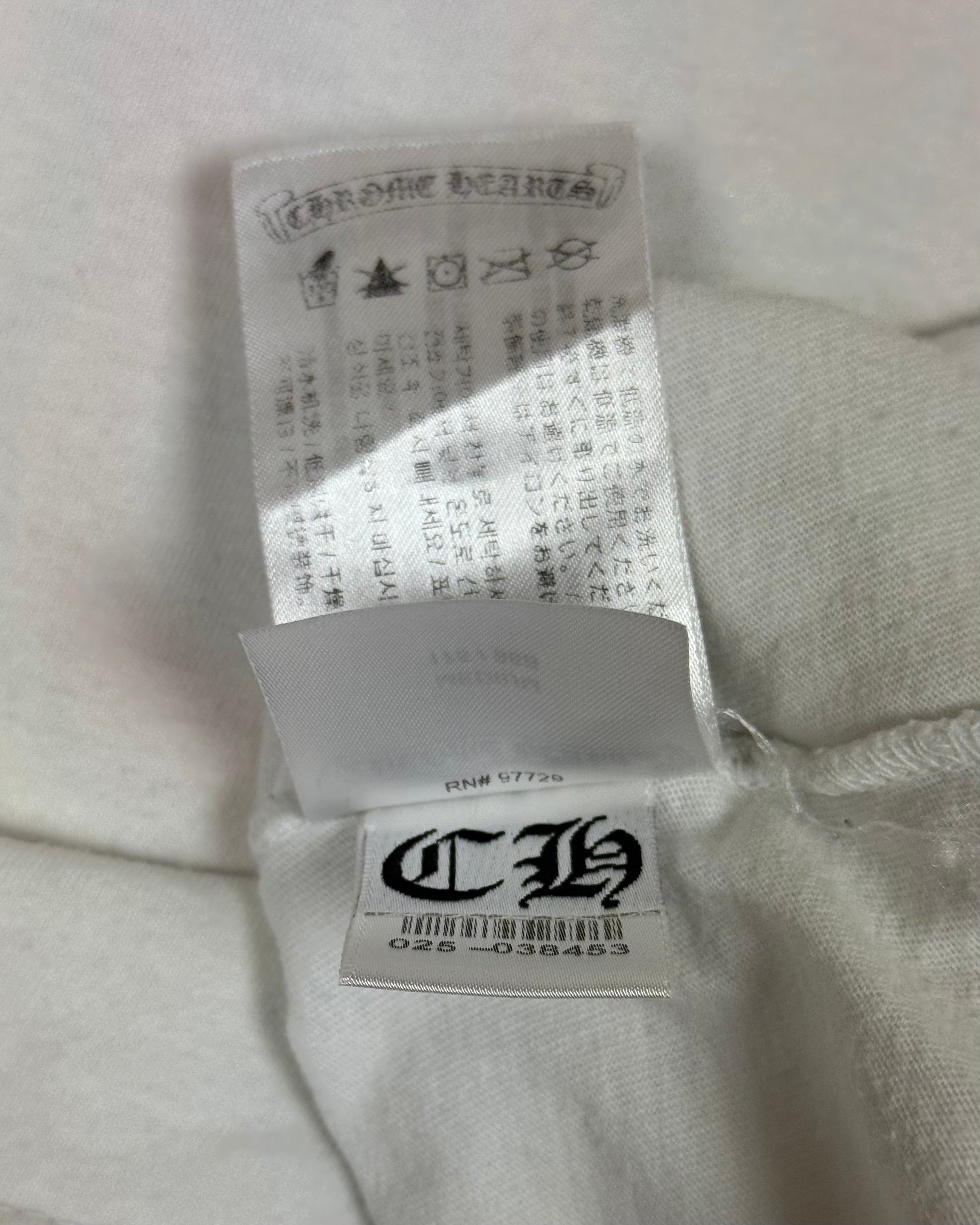 Chrome Hearts White Red Dagger Logo Tee