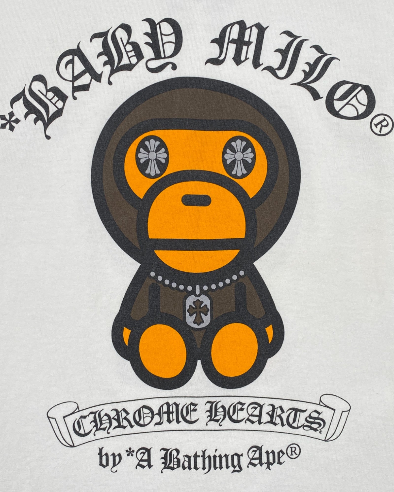 Chrome Hearts Bape Baby Milo White Tee