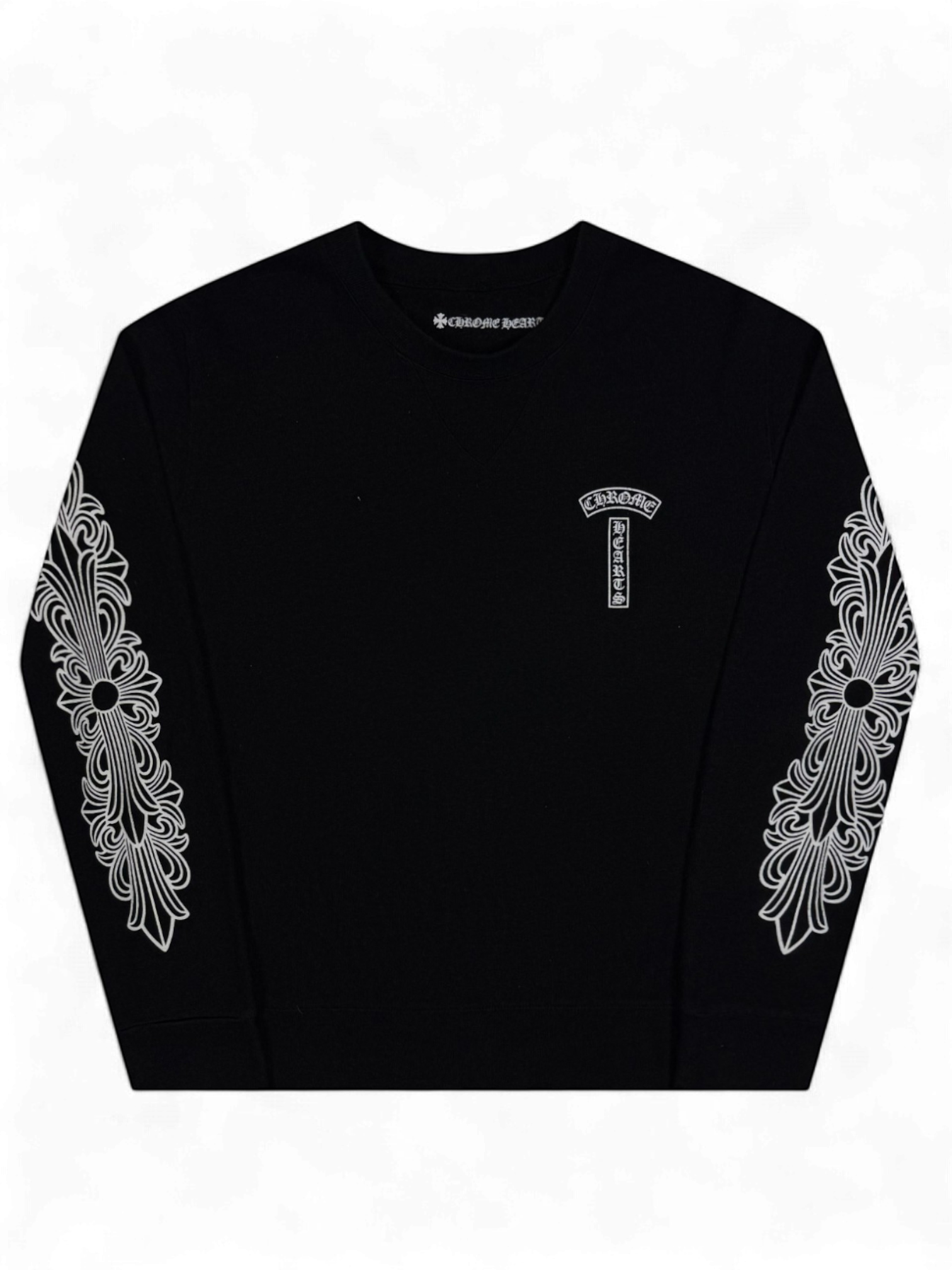 Chrome Hearts Black Horseshoe Logo Crewneck