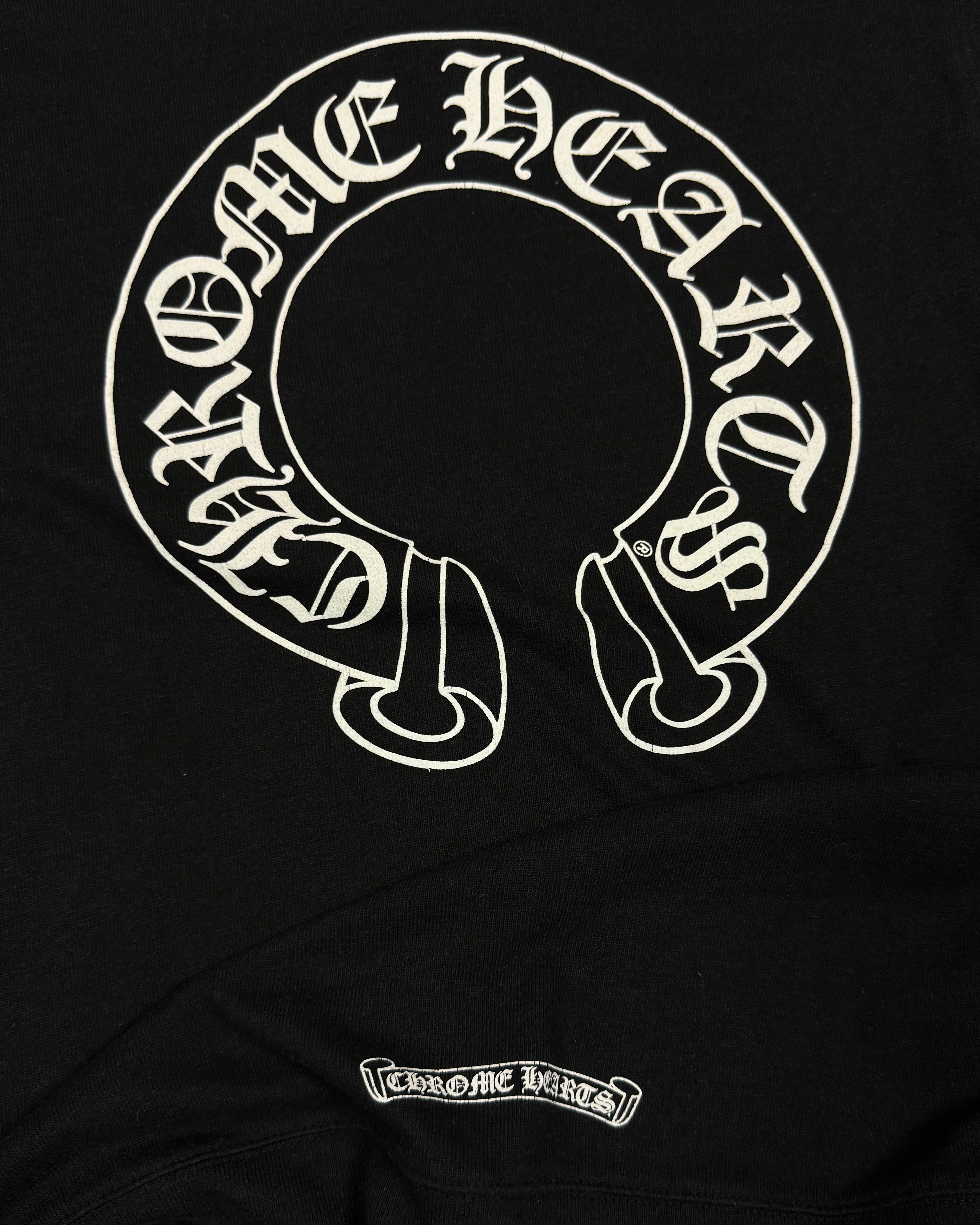 Chrome Hearts Black Horseshoe Logo Crewneck