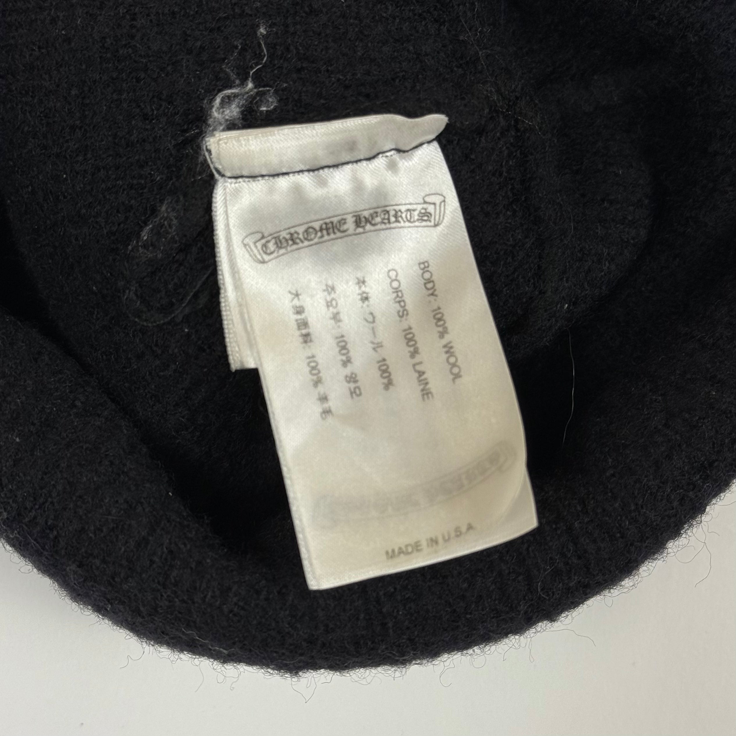 Chrome Hearts Wool Horseshoe Logo Beanie Black