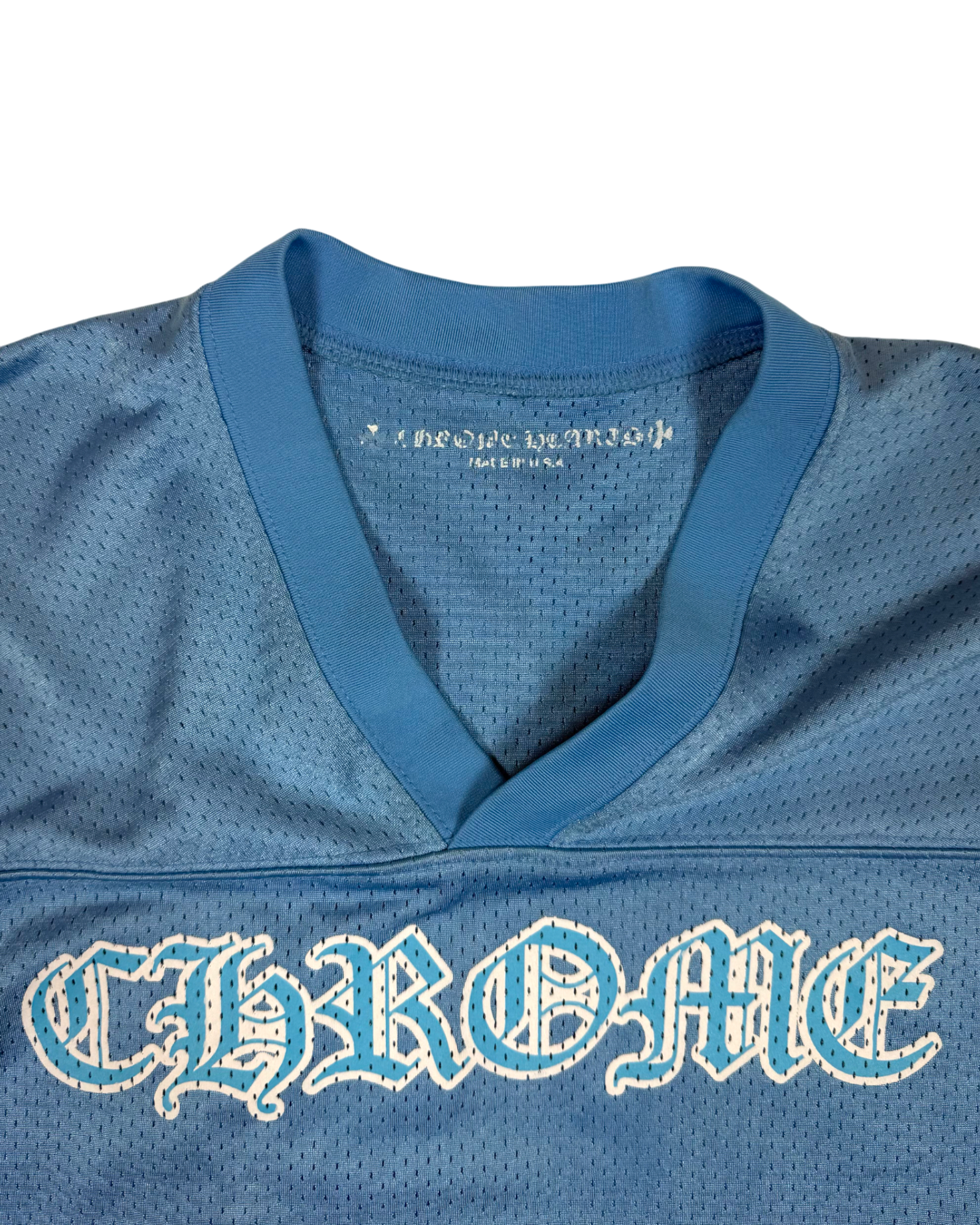 Chrome Hearts Baby Blue Mesh Stadium Football Jersey