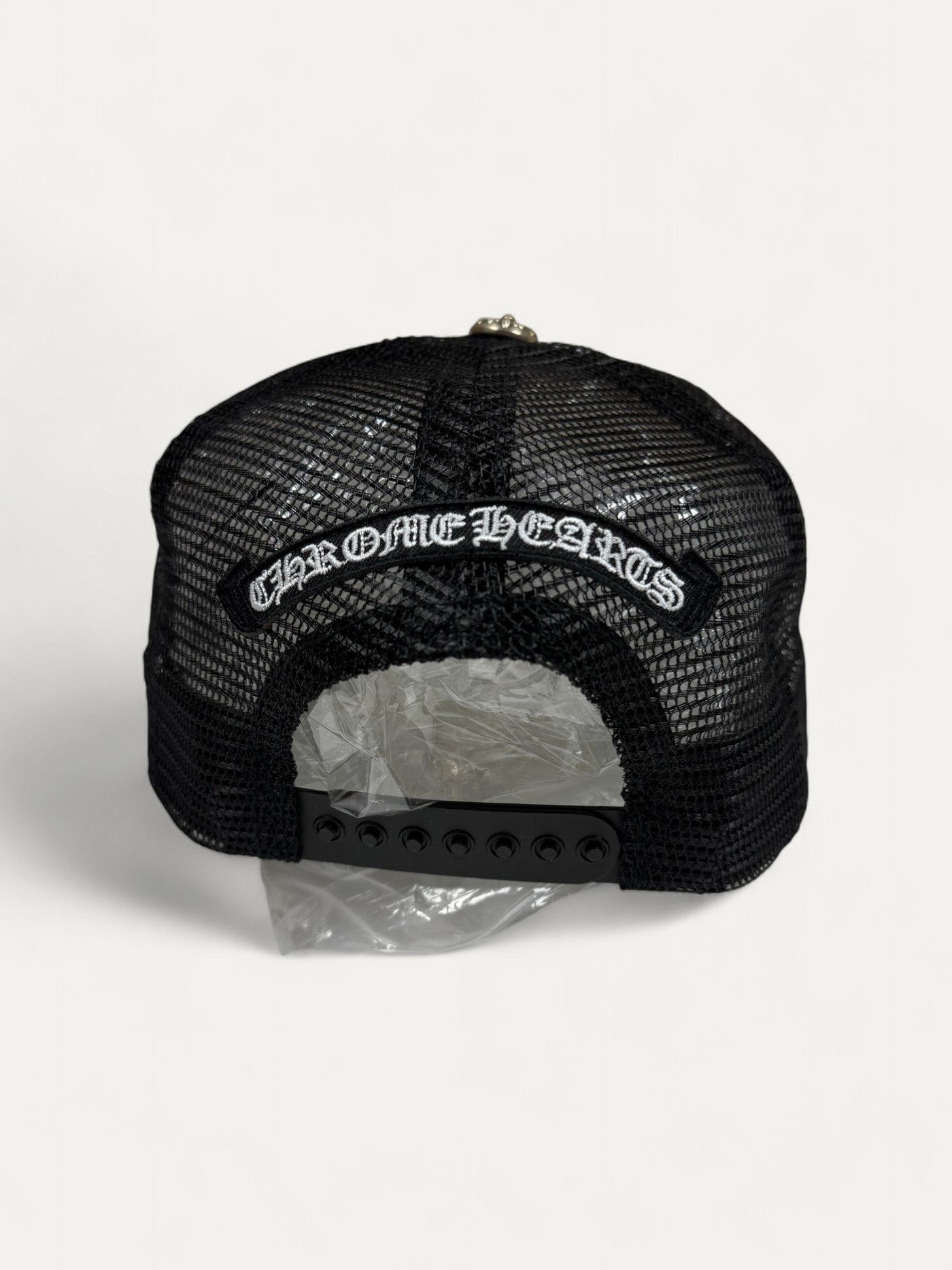 Chrome Hearts Red White Blue Leather Cemetery Cross Patch Cap