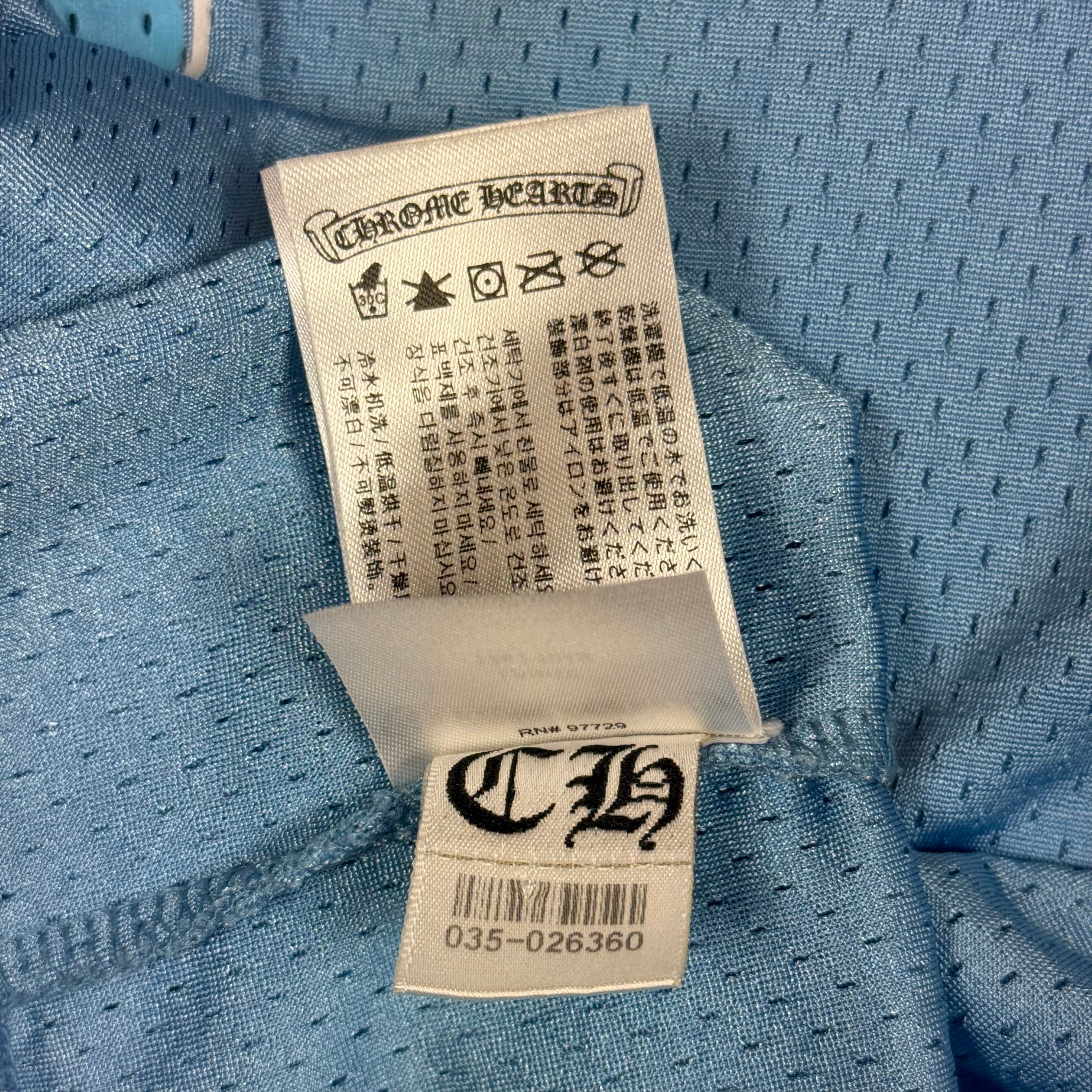 Chrome Hearts Baby Blue Mesh Stadium Football Jersey