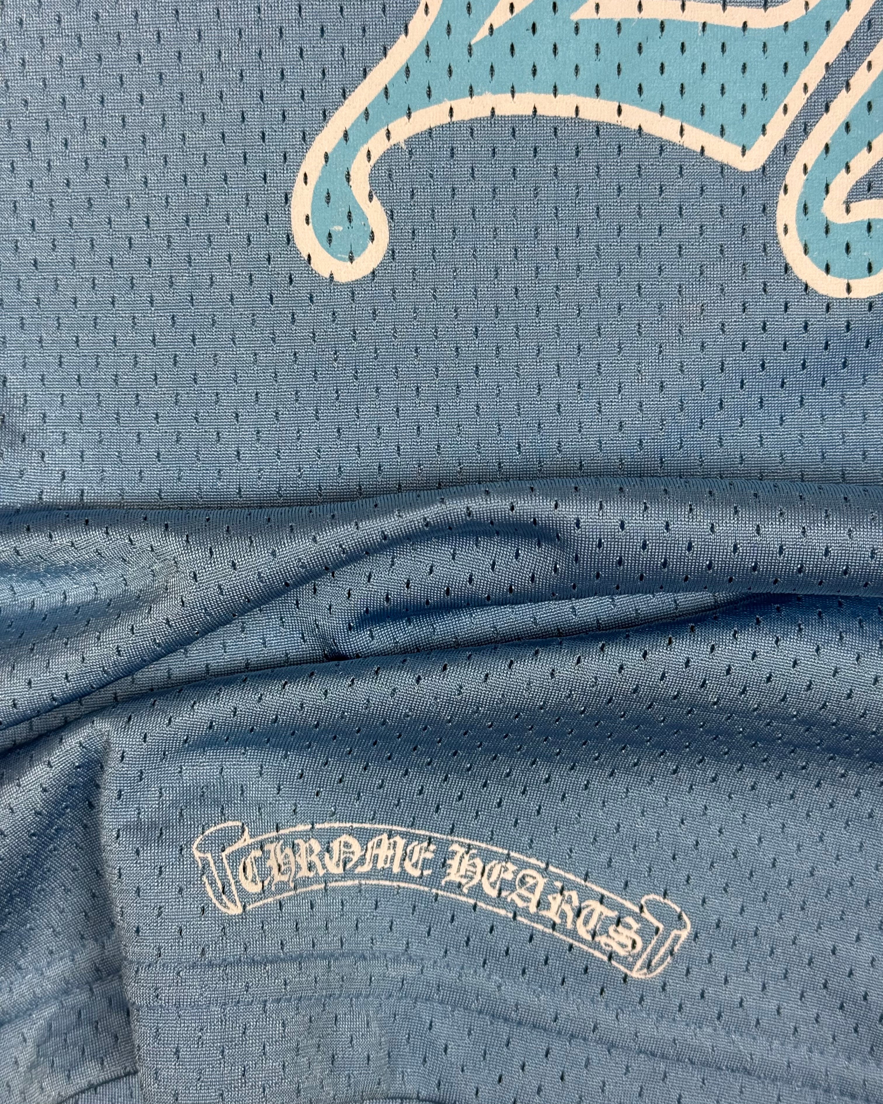 Chrome Hearts Baby Blue Mesh Stadium Football Jersey