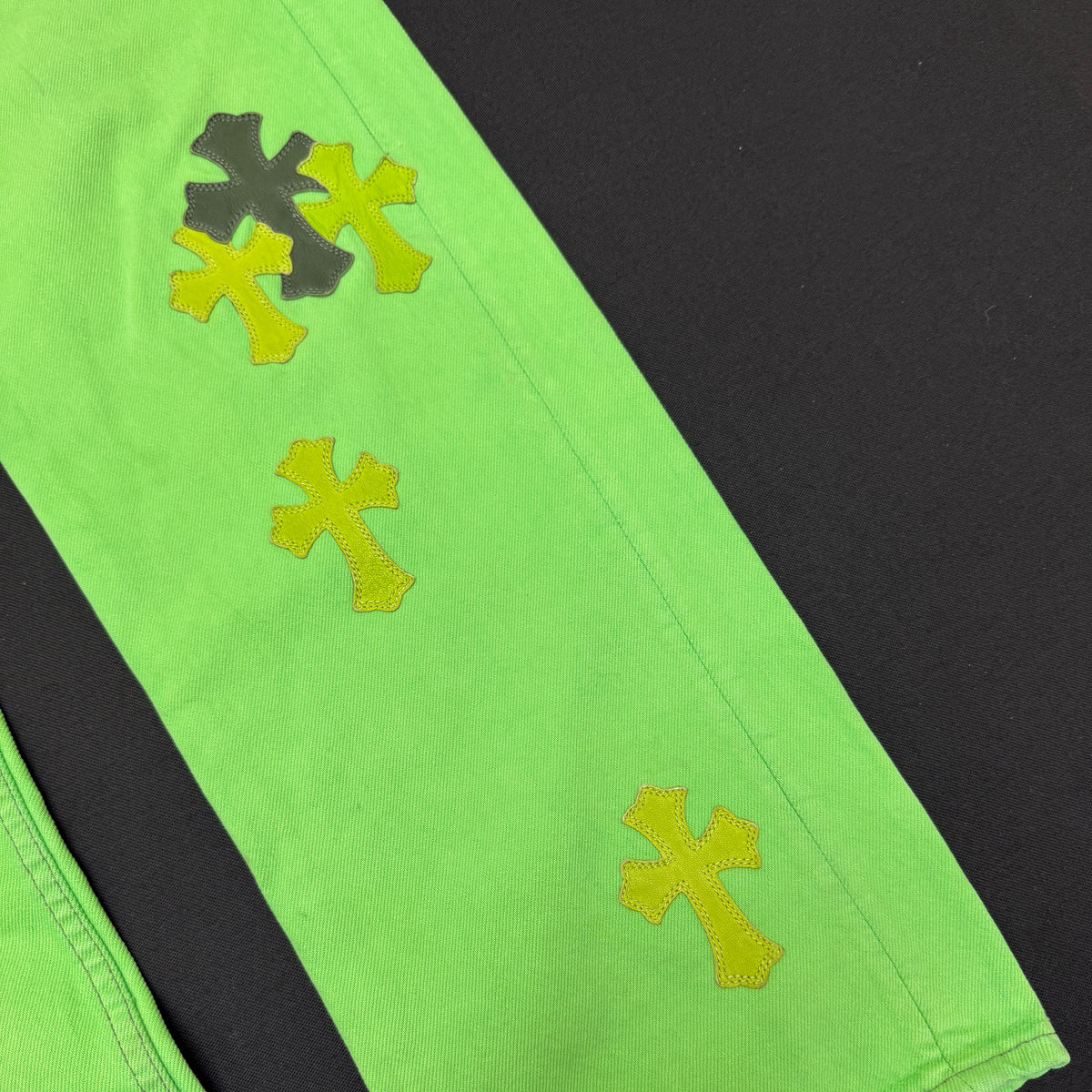 Chrome Hearts Sex Record Exclusive Cross Patch Green Denim Levi's Jeans