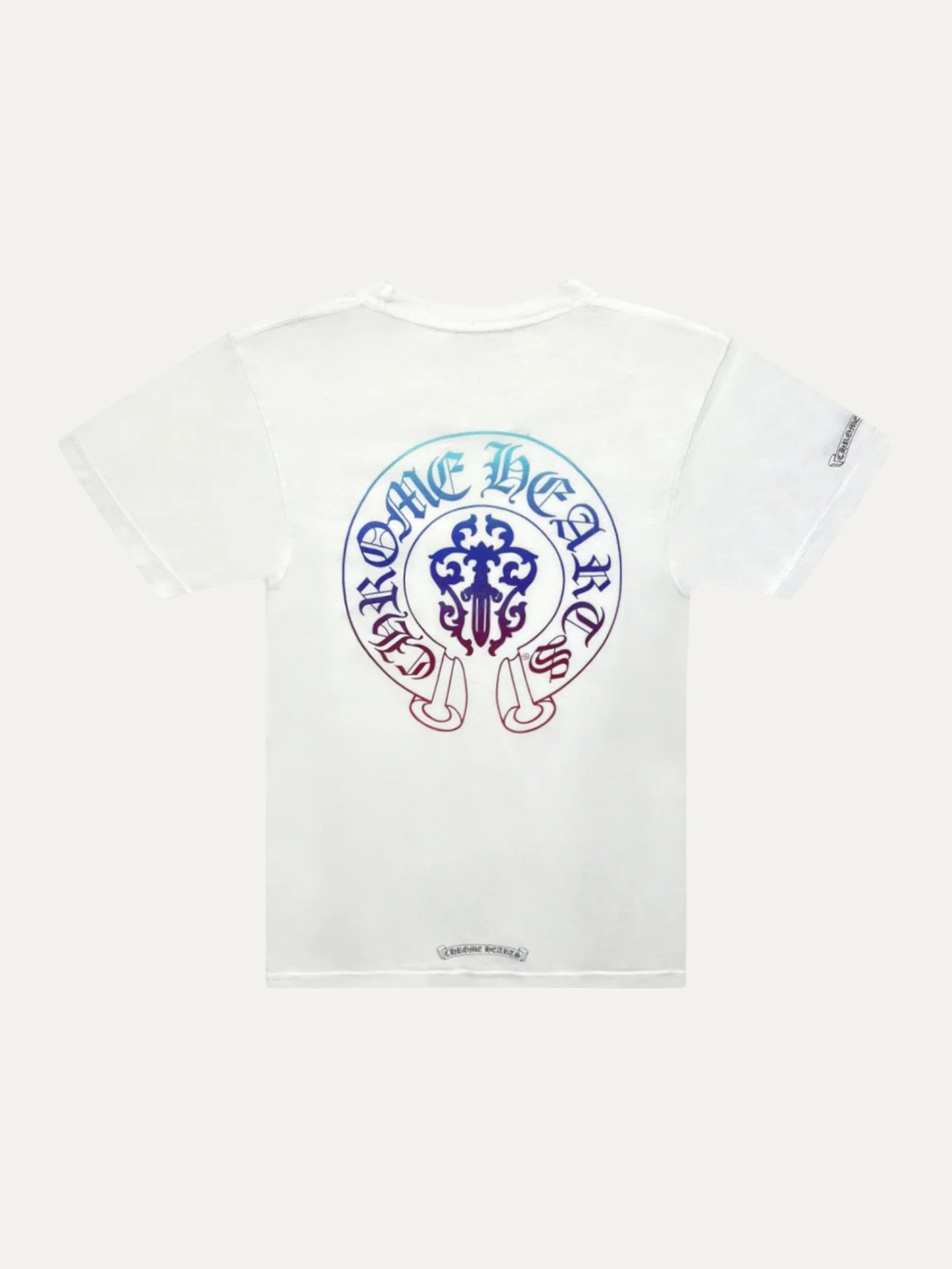 Chrome Hearts White Gradient Dagger Horseshoe Logo Tee