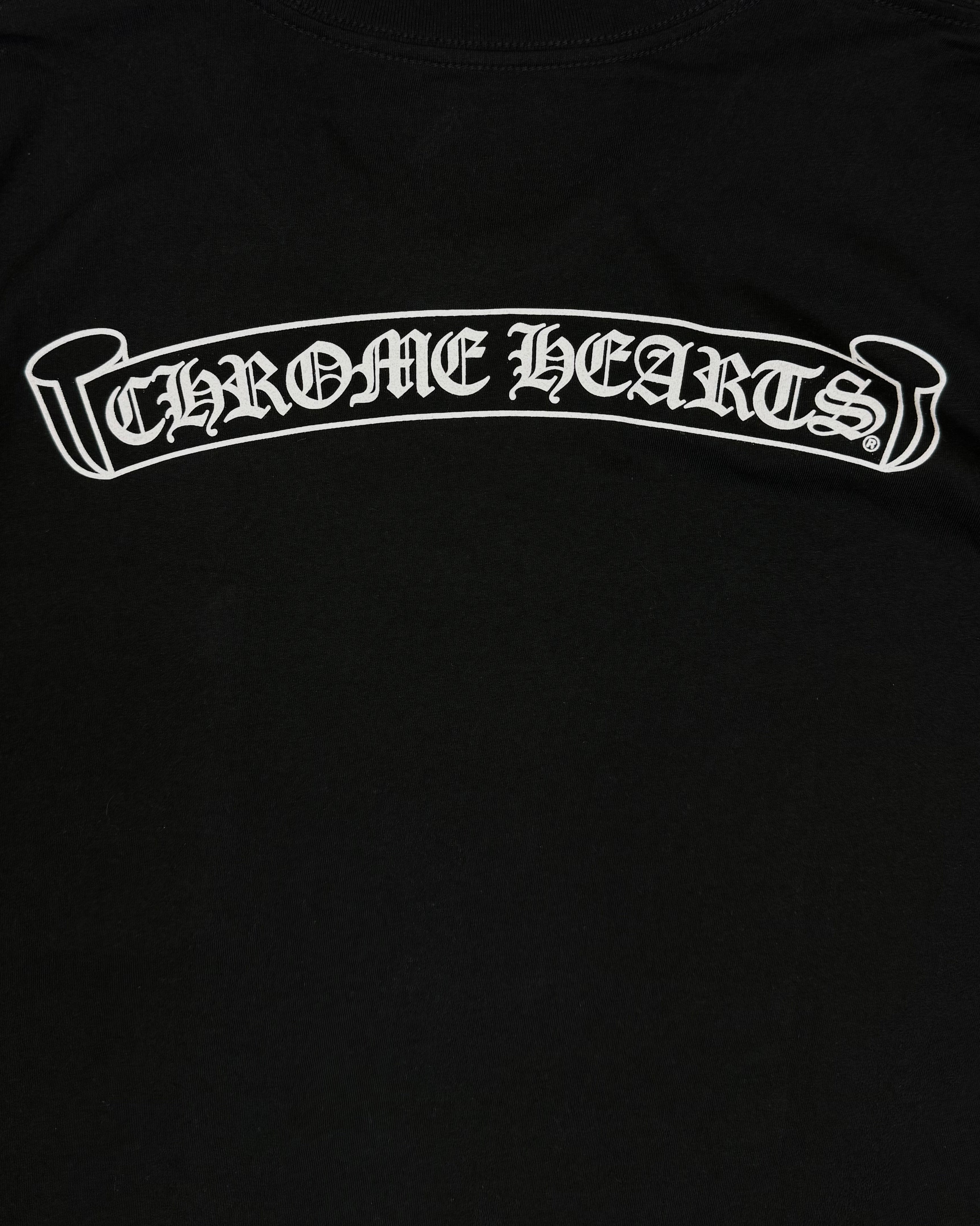 Chrome Hearts Black Scroll Logo Tee
