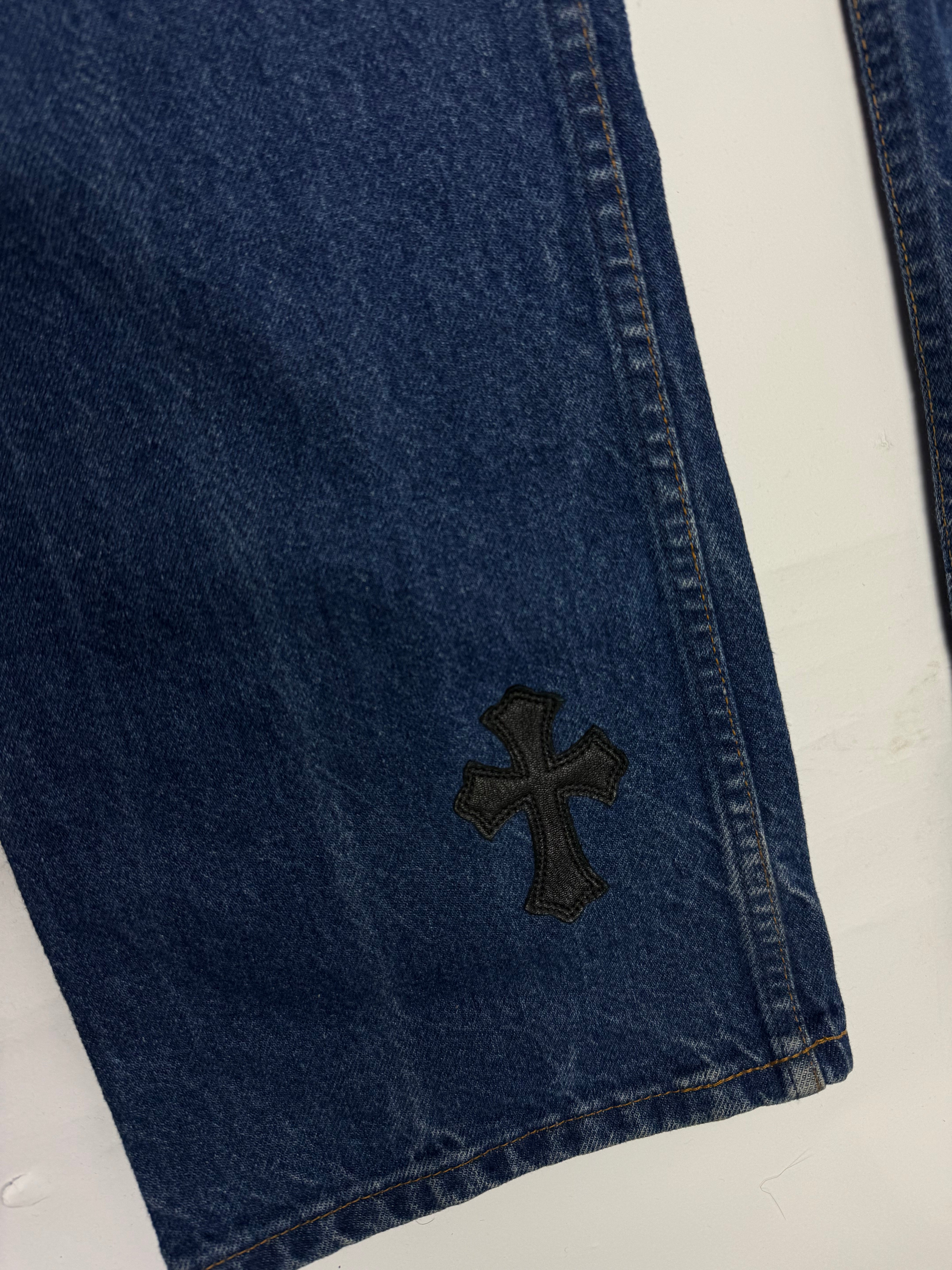 Chrome Hearts Cross Patch Levi's 517 Blue Jeans