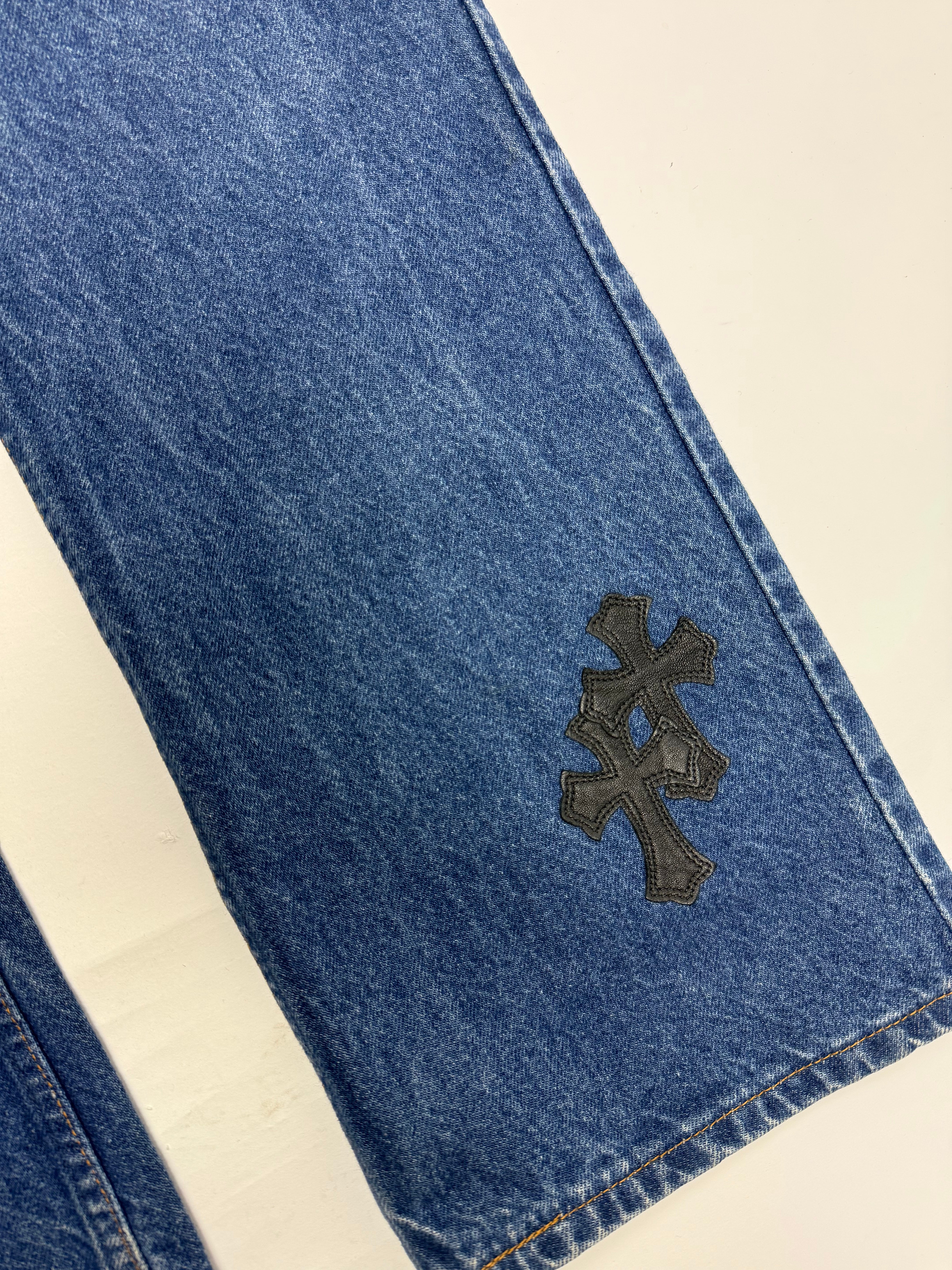 Chrome Hearts Cross Patch Levi's 517 Blue Jeans