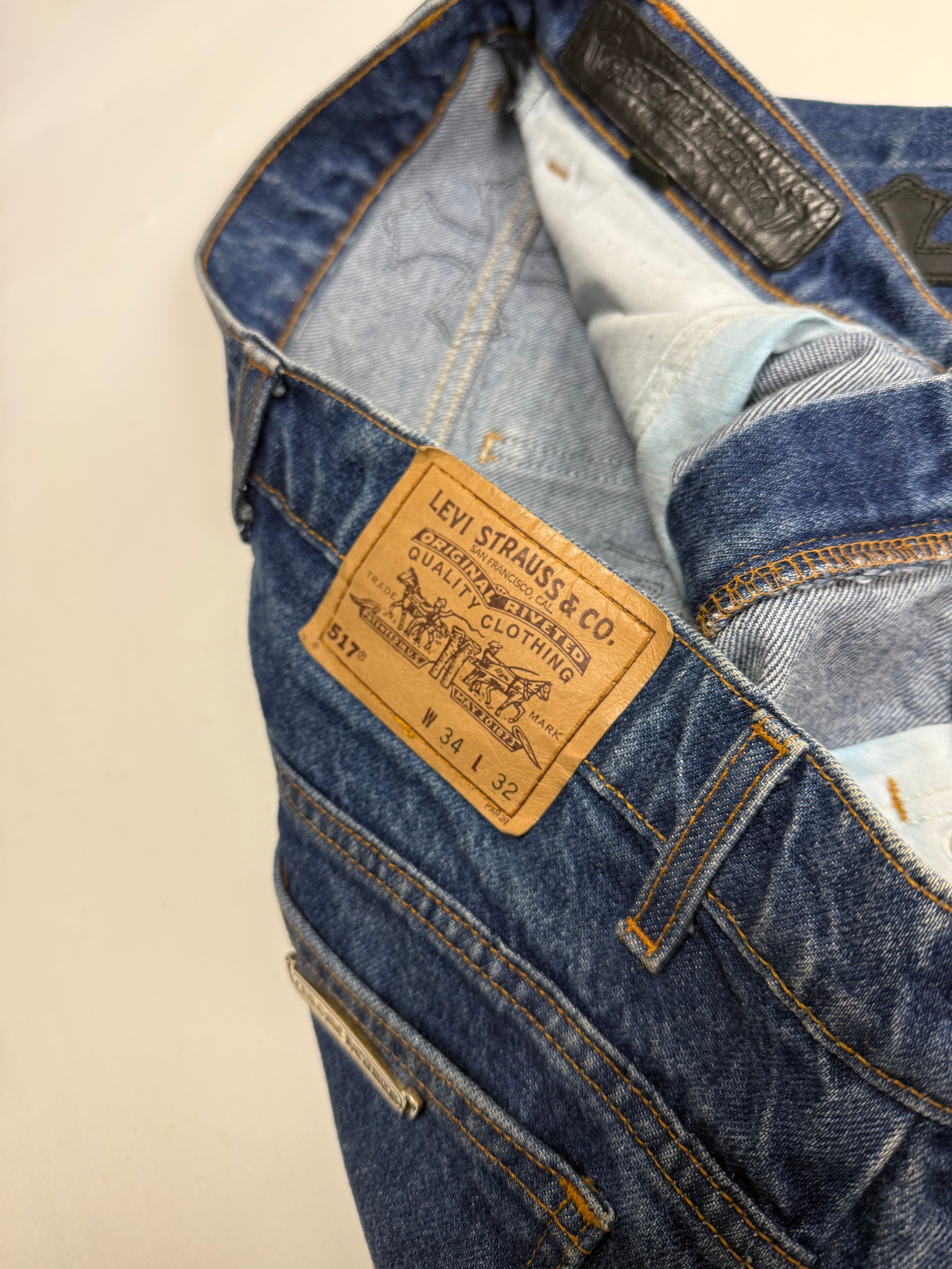 Chrome Hearts Cross Patch Levi's 517 Blue Jeans