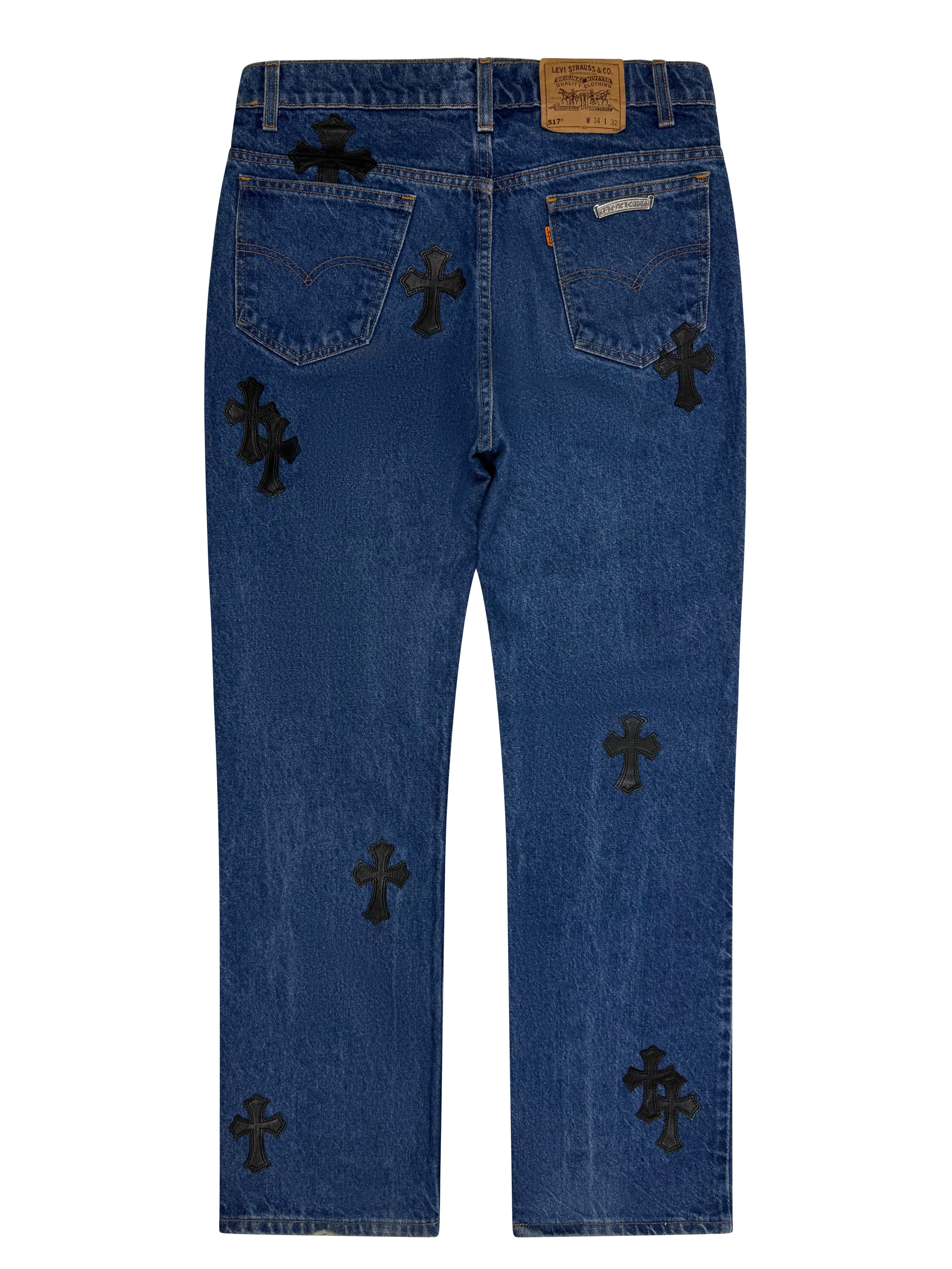 Chrome Hearts Cross Patch Levi's 517 Blue Jeans