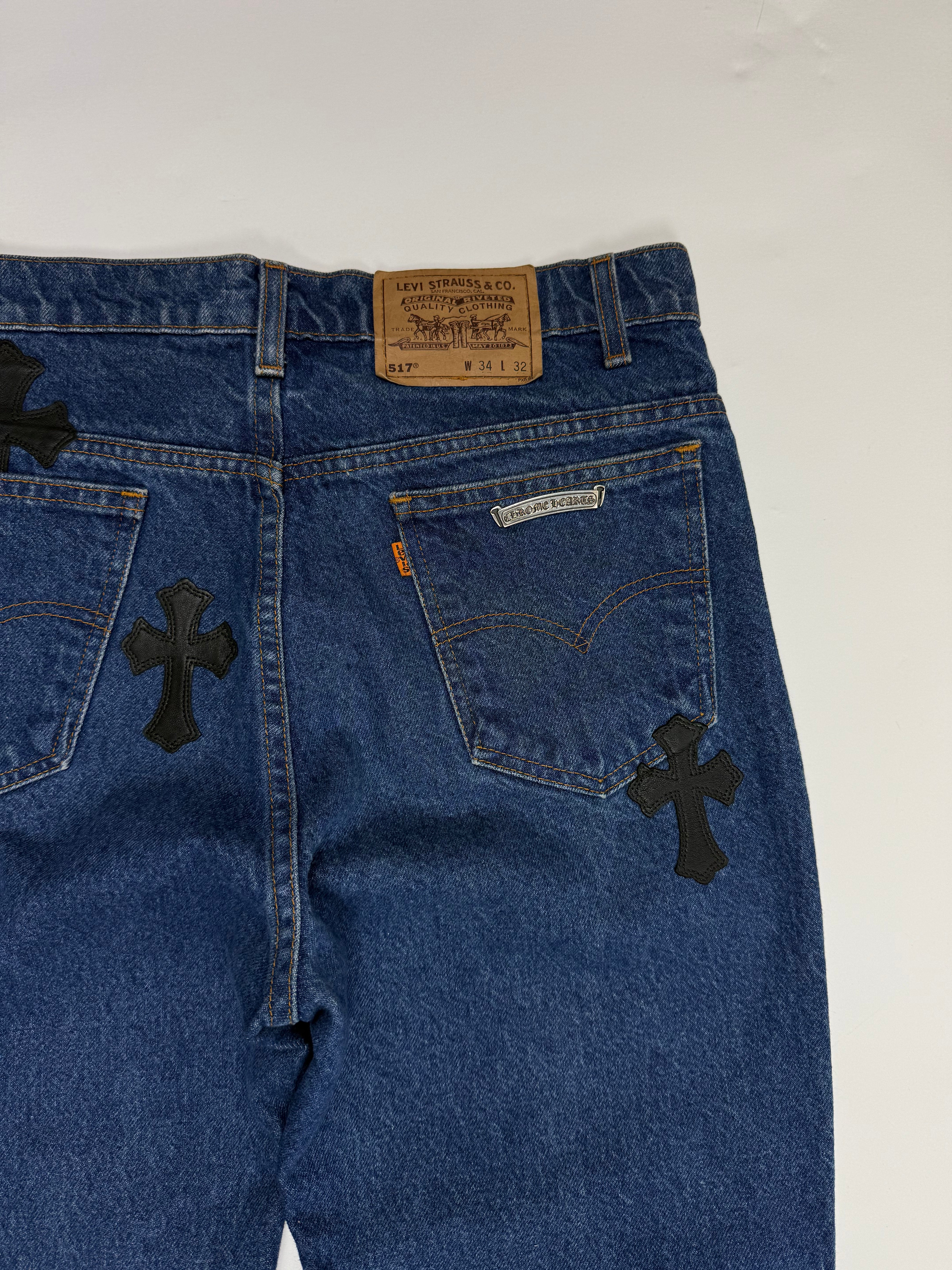 Chrome Hearts Cross Patch Levi's 517 Blue Jeans
