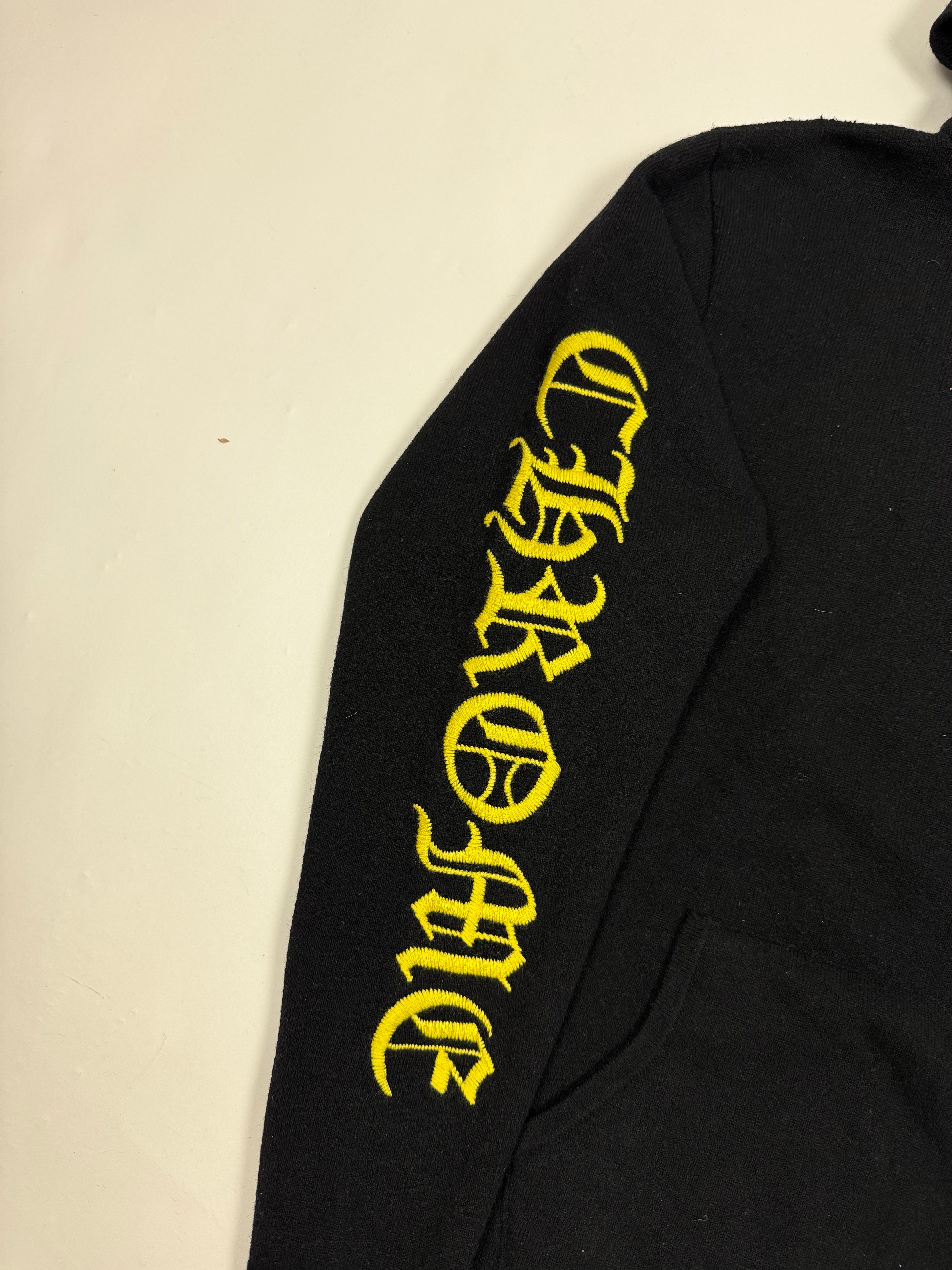 Chrome Hearts Cashmere Embroidered Black Yellow Hoodie