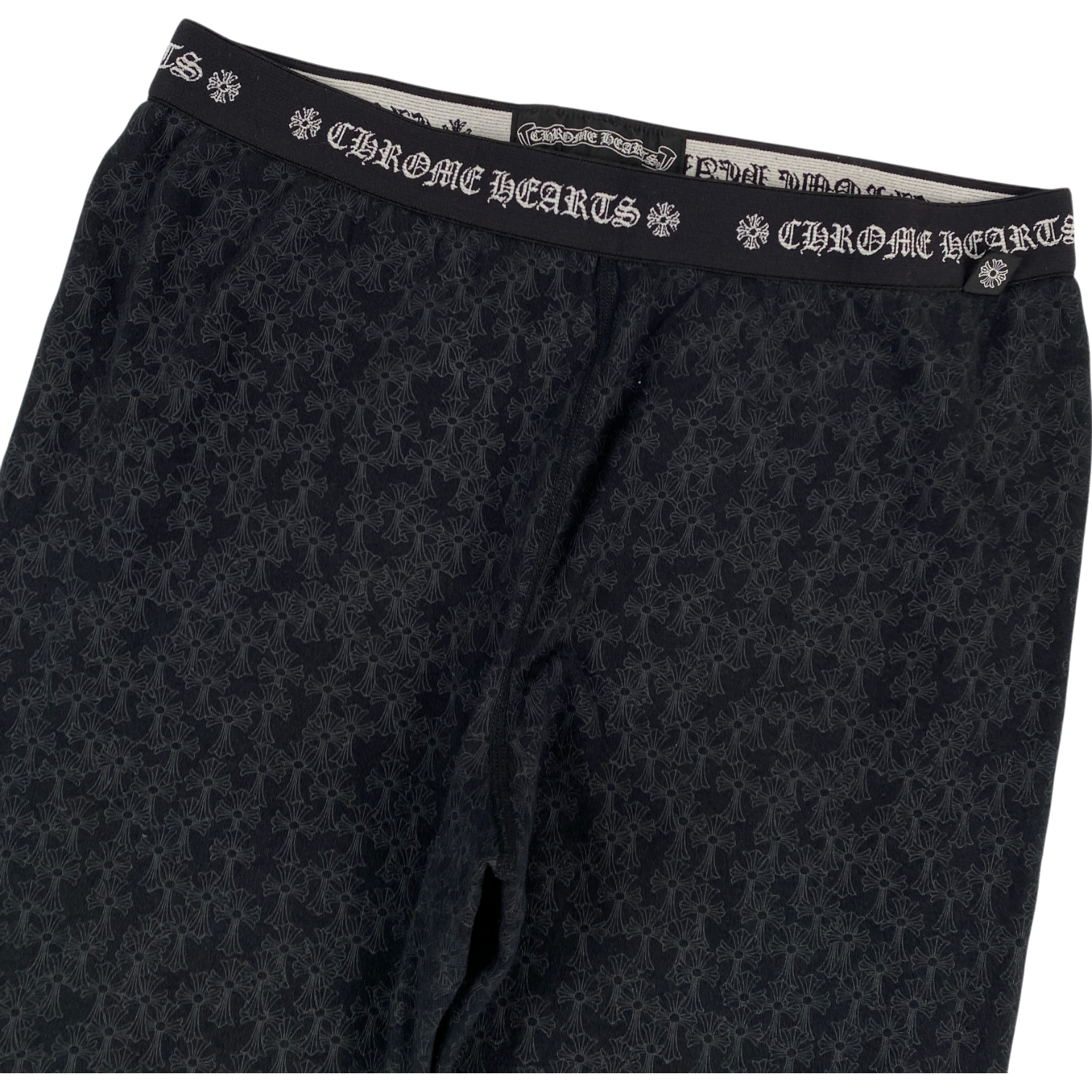 Chrome Hearts Black Cemetery Cross Leggings