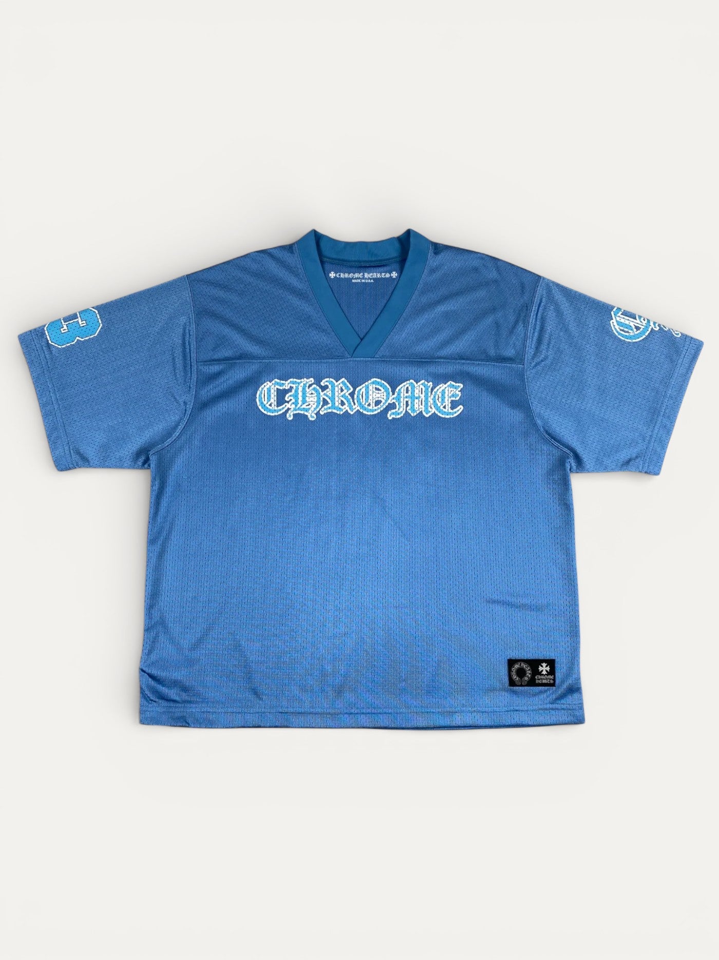 Chrome Hearts Baby Blue Mesh Stadium Football Jersey