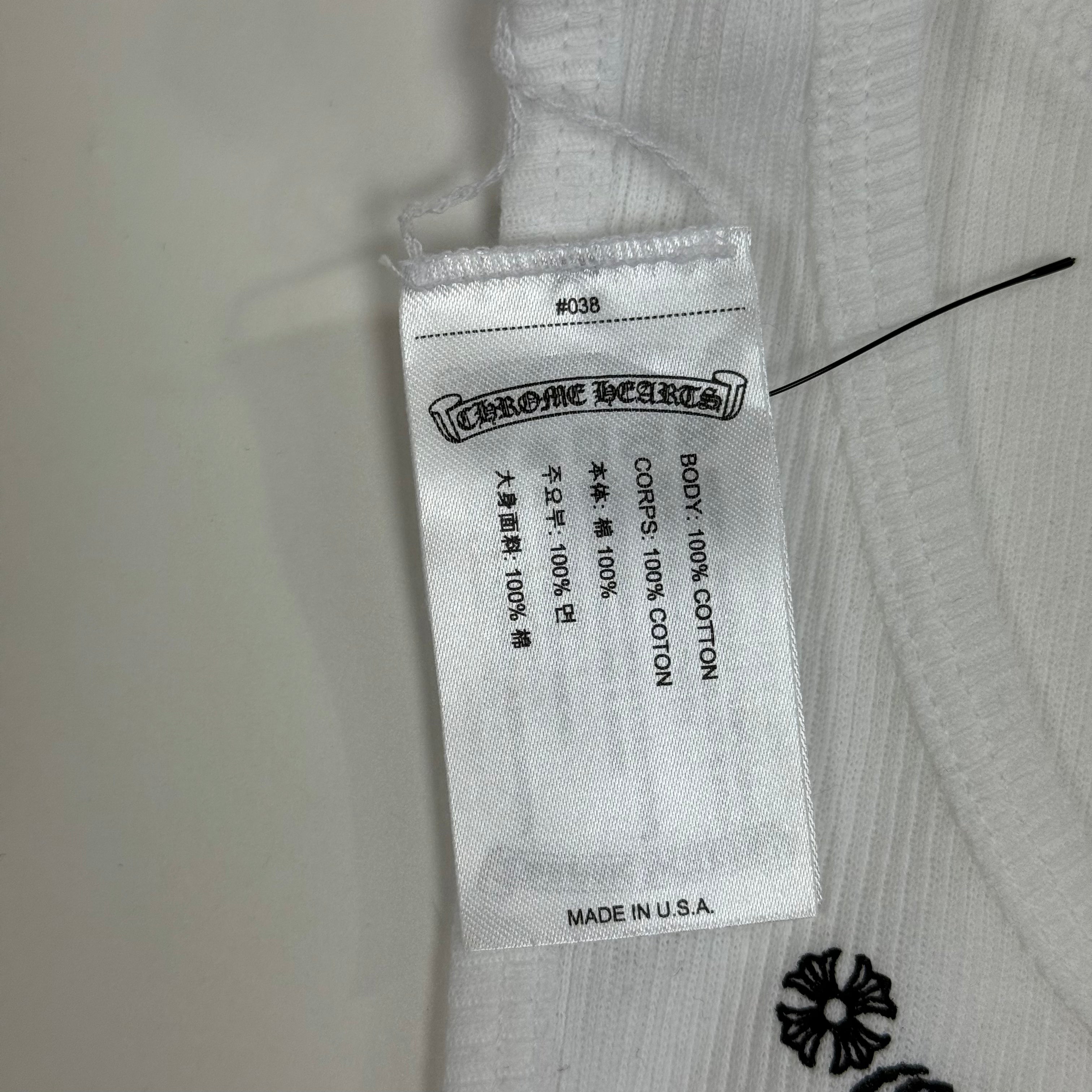 Chrome Hearts White Scroll Neck Logo Rib Tank Top