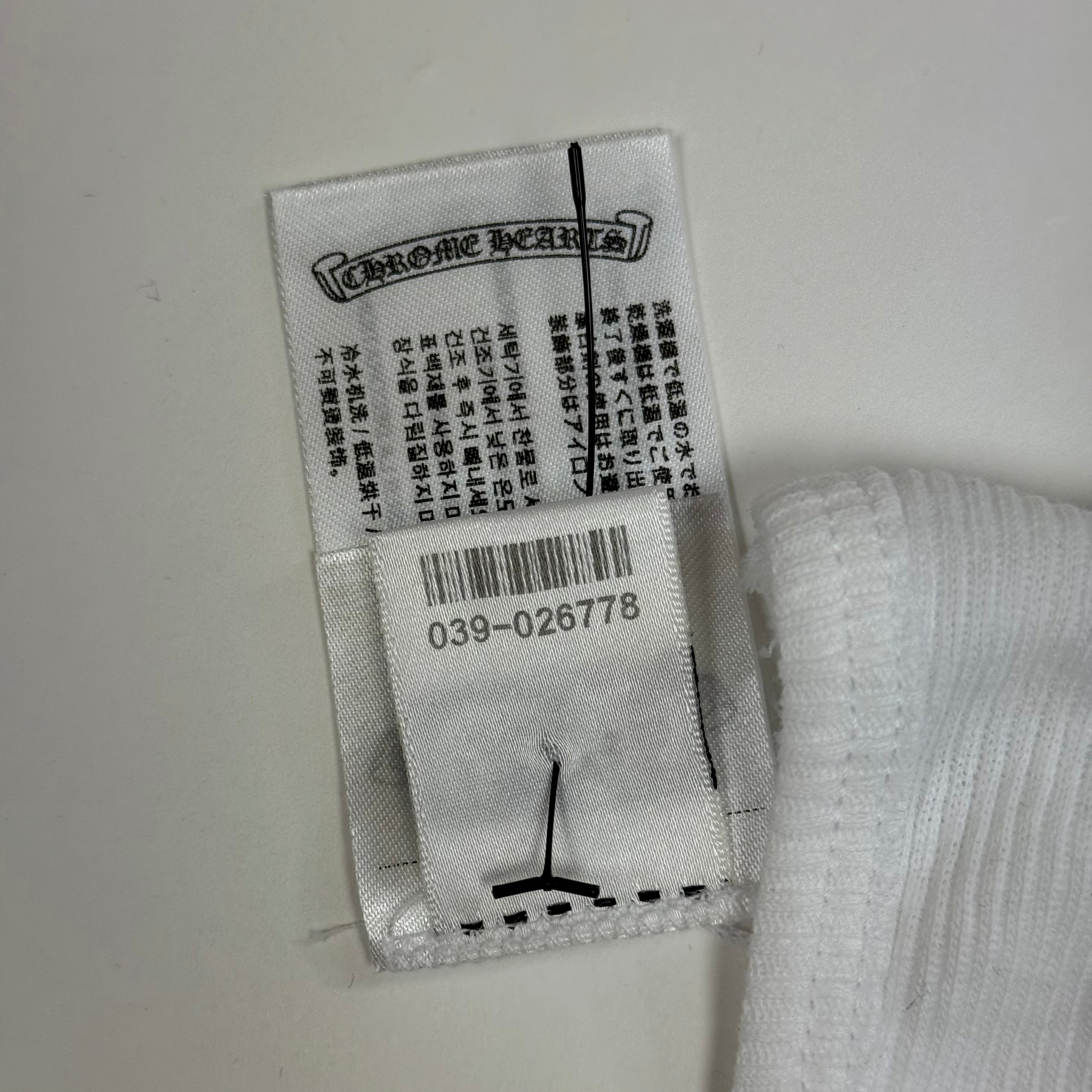 Chrome Hearts White Scroll Neck Logo Rib Tank Top