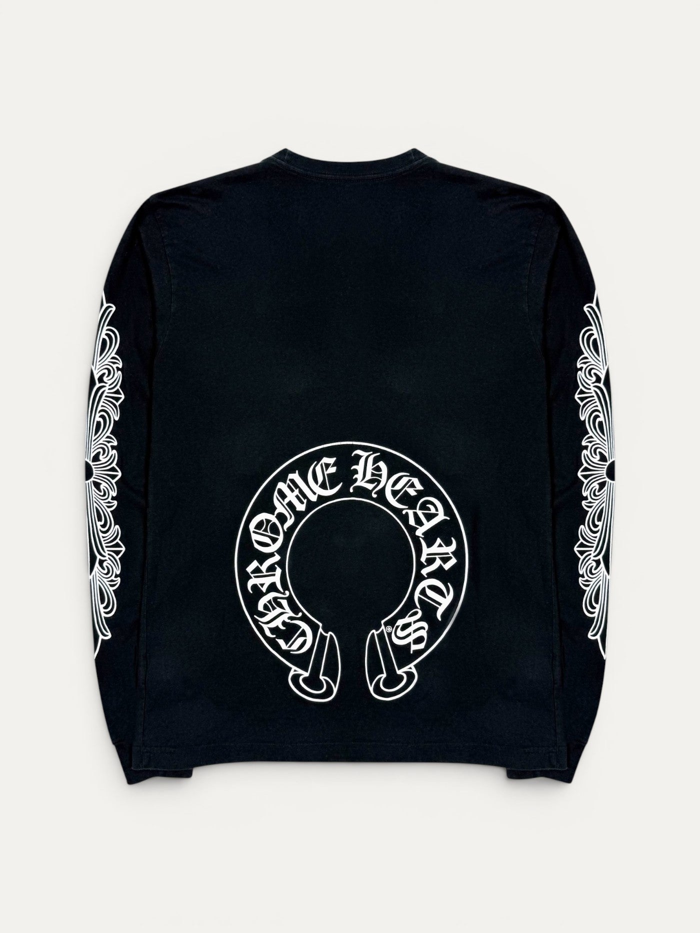 Chrome Hearts Black Floral Horseshoe Longsleeve