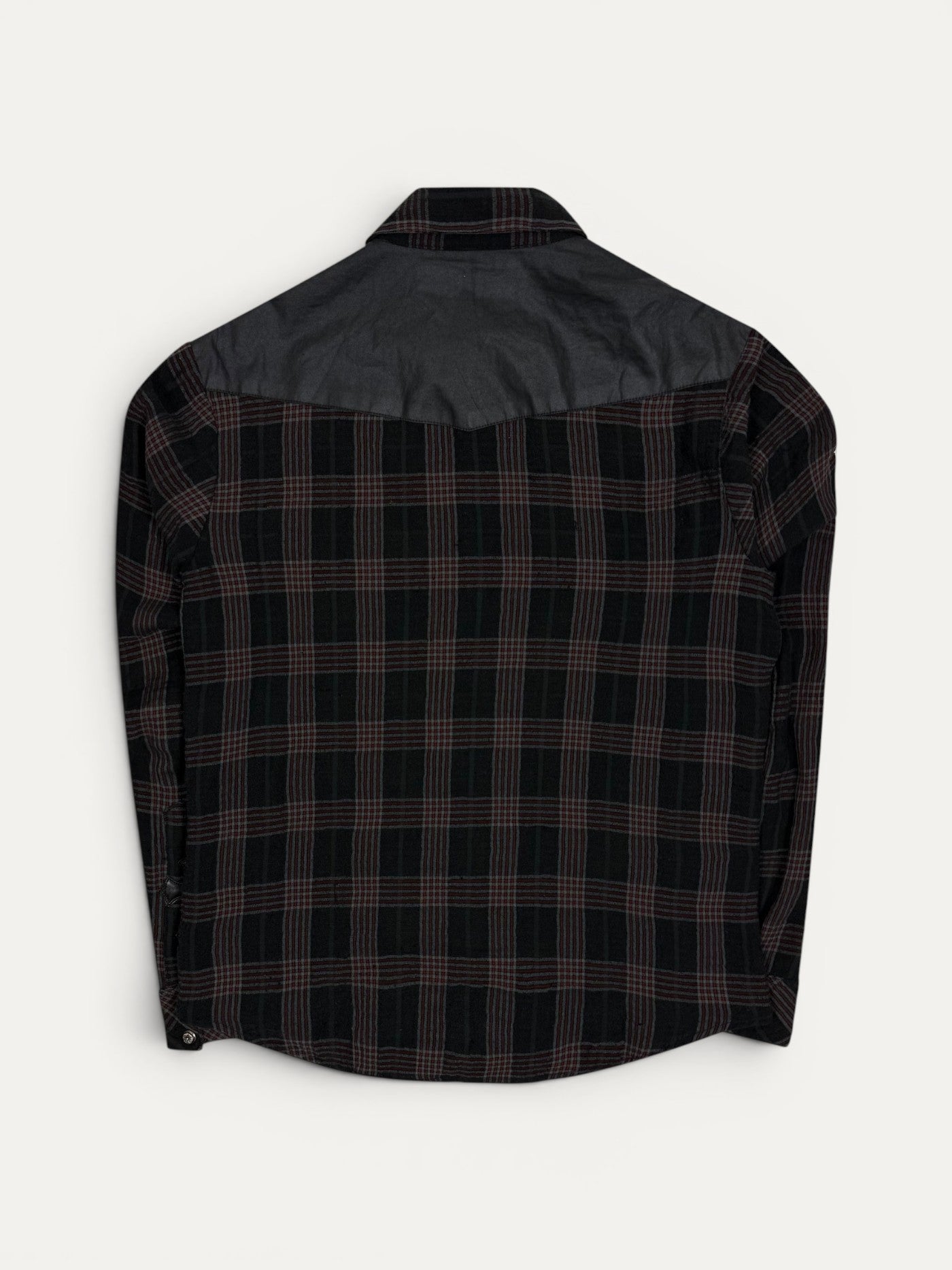 Chrome Hearts Vintage Plaid Cross Patch Shirt