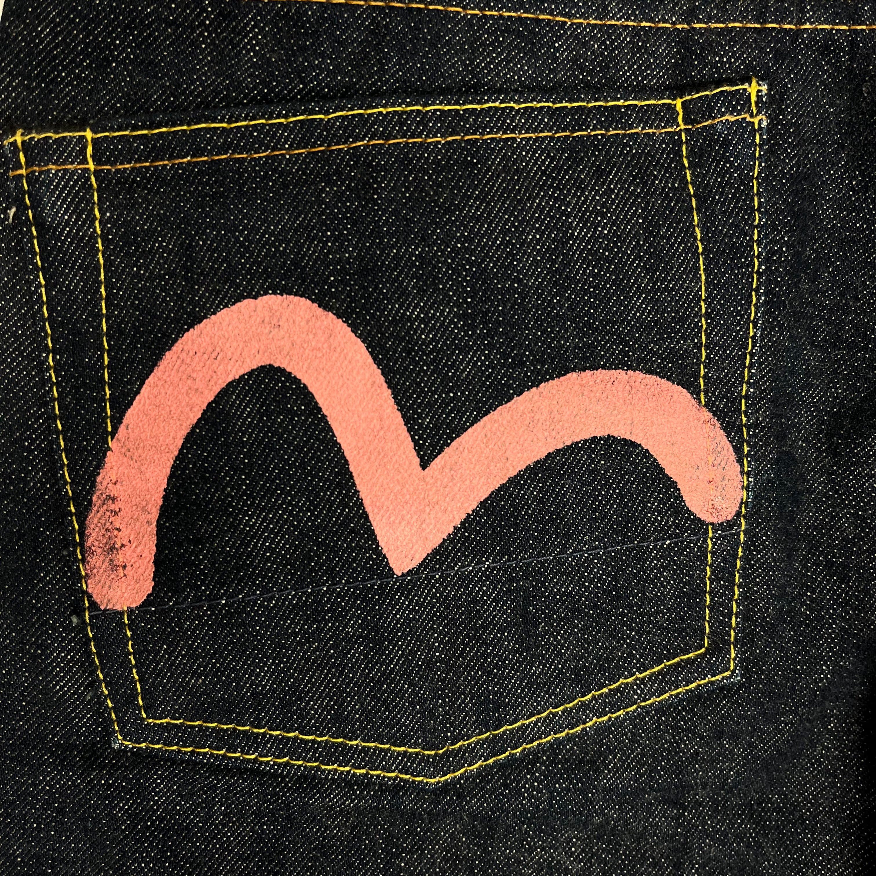 Evisu Pink Seagull Logo Denim Jeans