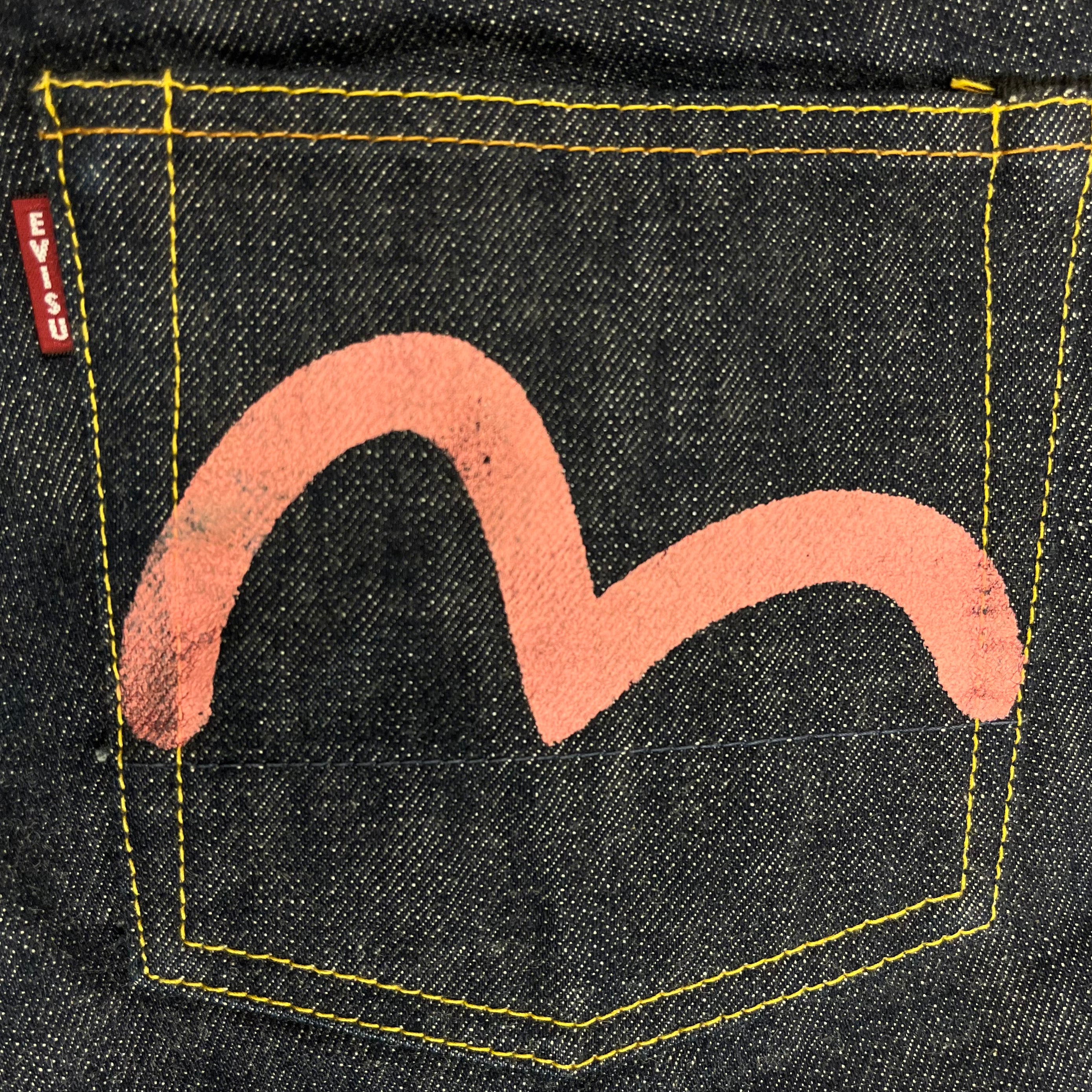 Evisu Pink Seagull Logo Denim Jeans
