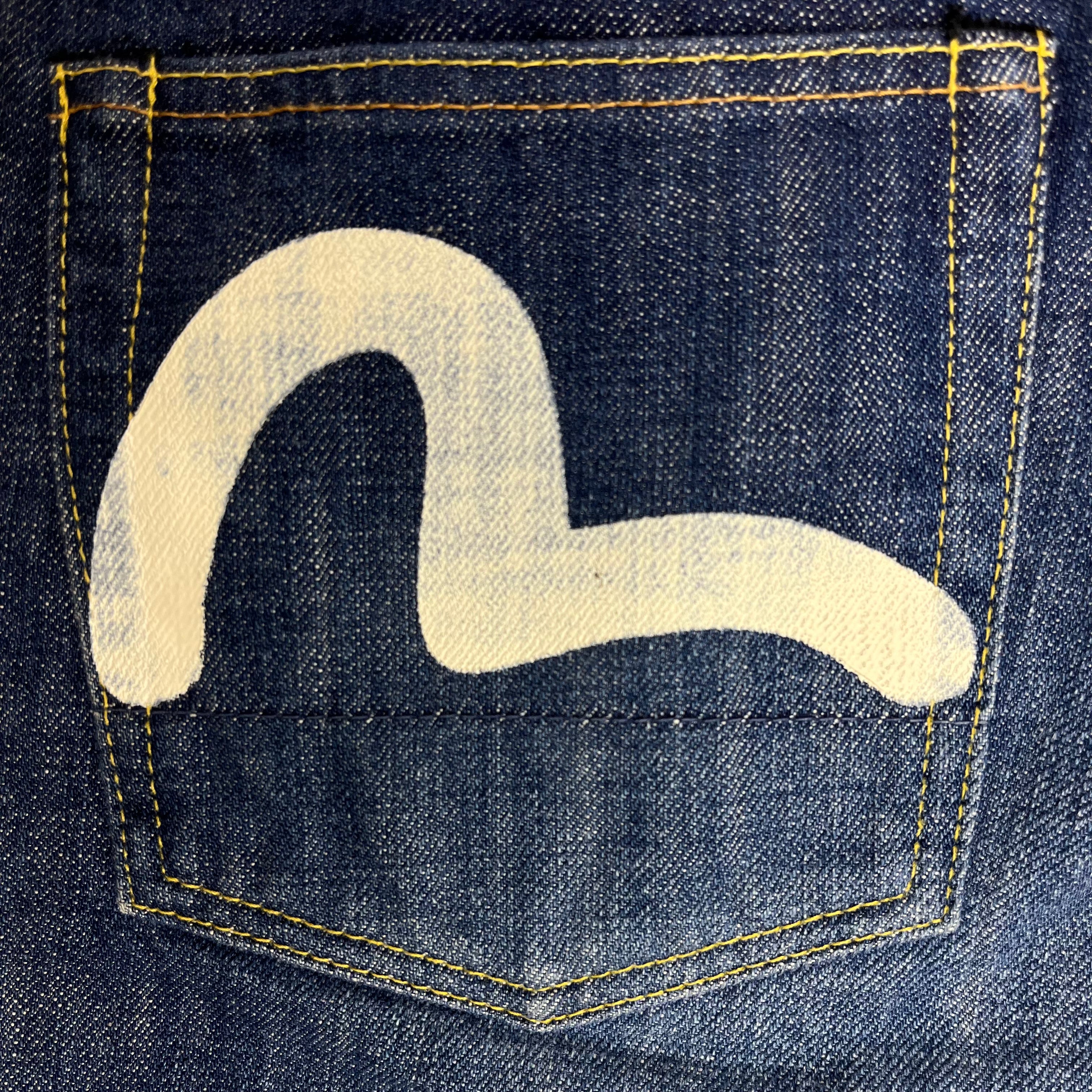 Evisu White Seagull Logo Denim Jeans