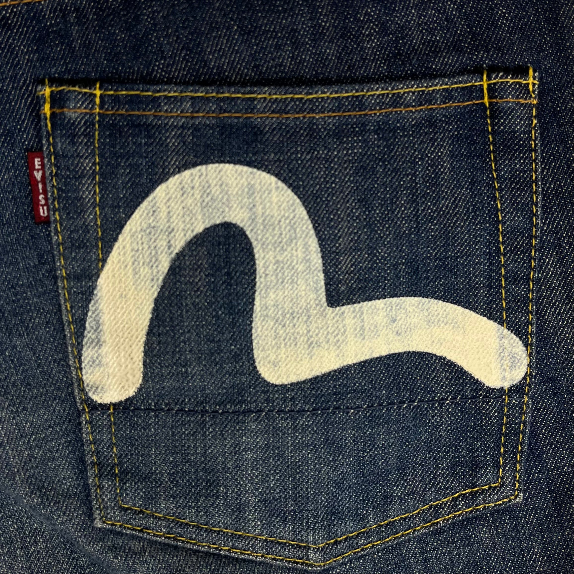 Evisu White Seagull Logo Denim Jeans