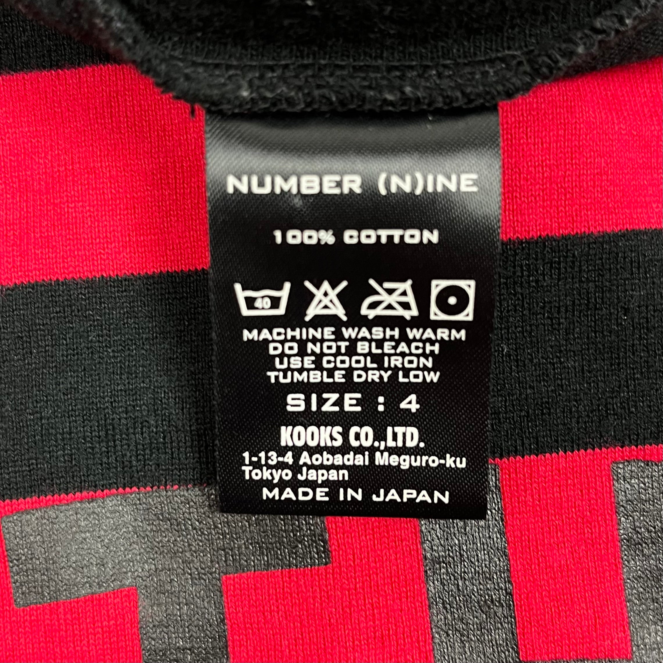 NUMBER (N)INE 2002 Red Striped Gotham City Tee