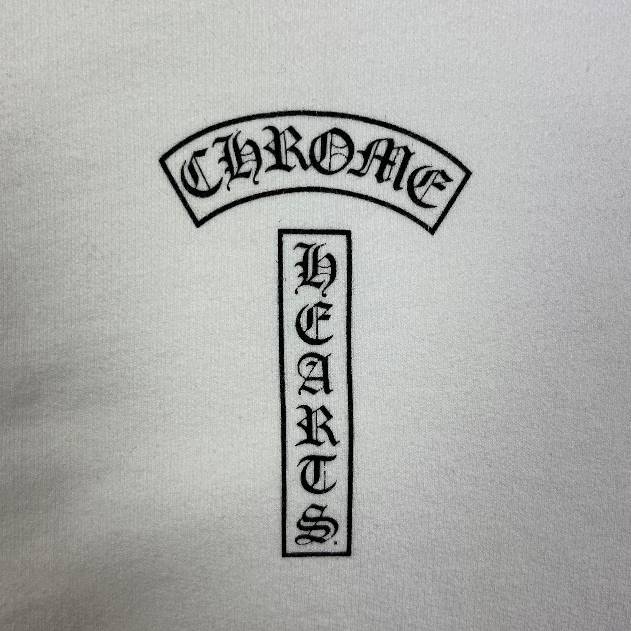 Chrome Hearts White Spellout Logo Hoodie