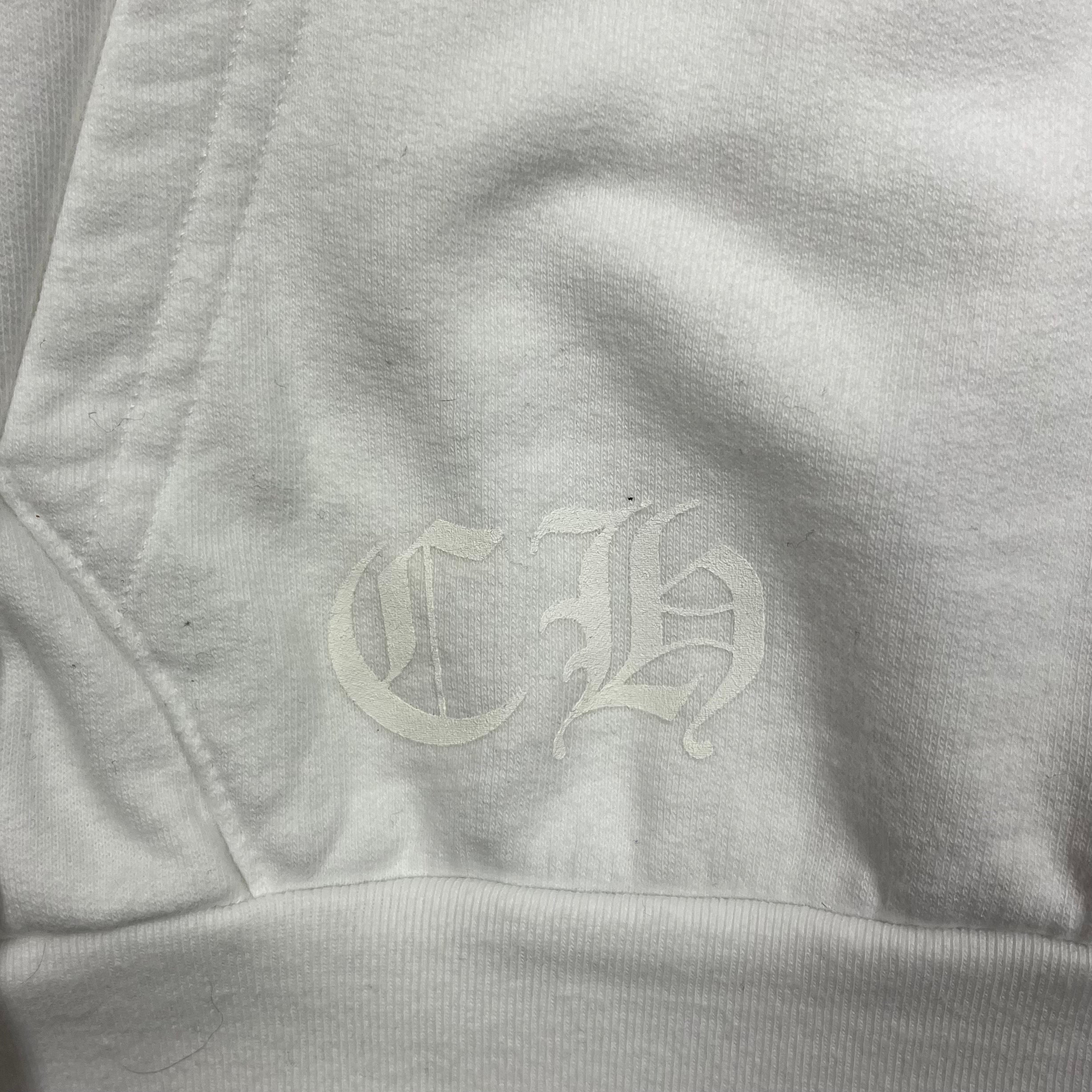 Chrome Hearts White Spellout Logo Hoodie