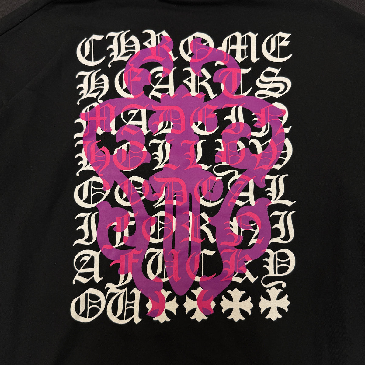 Chrome Hearts Black Pink Dagger Logo Hoodie